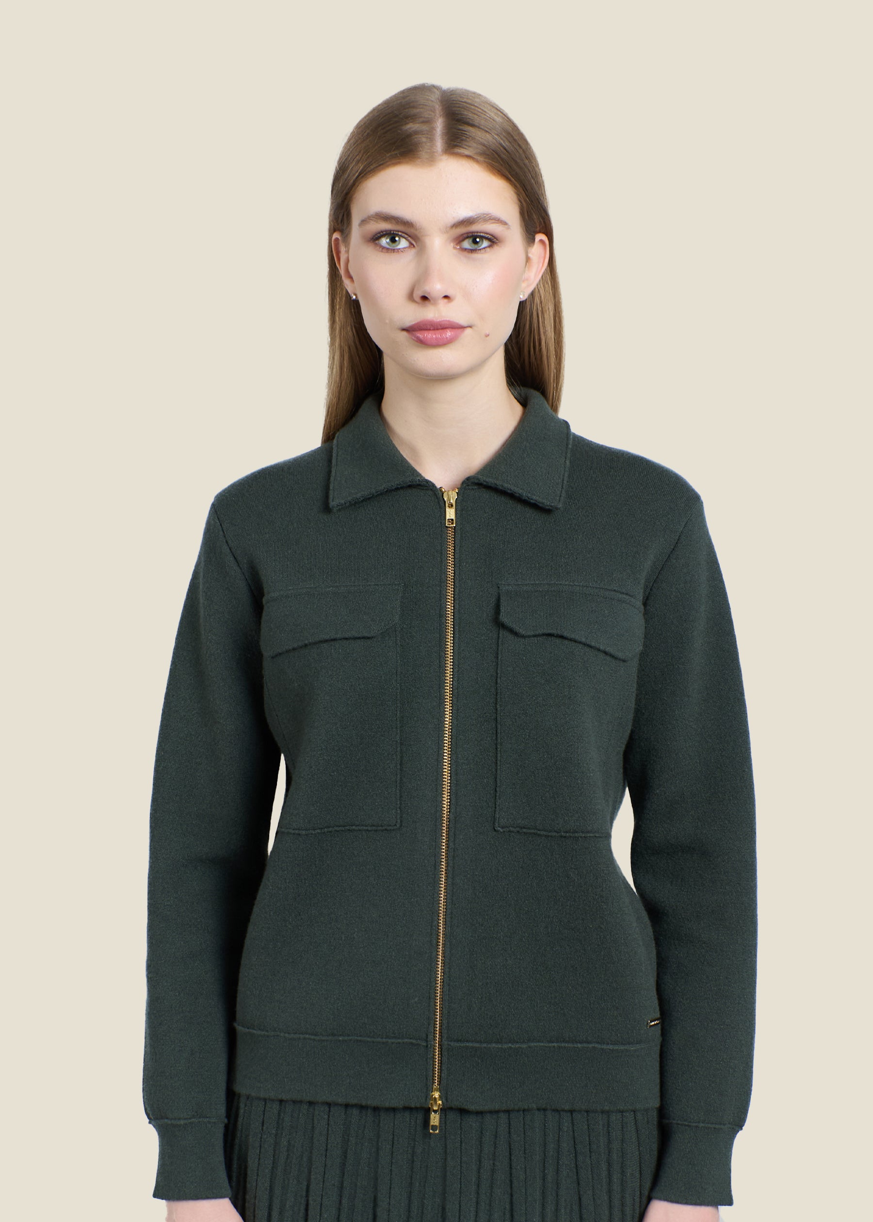 Lazio Cashmere Zip Utility Jacket