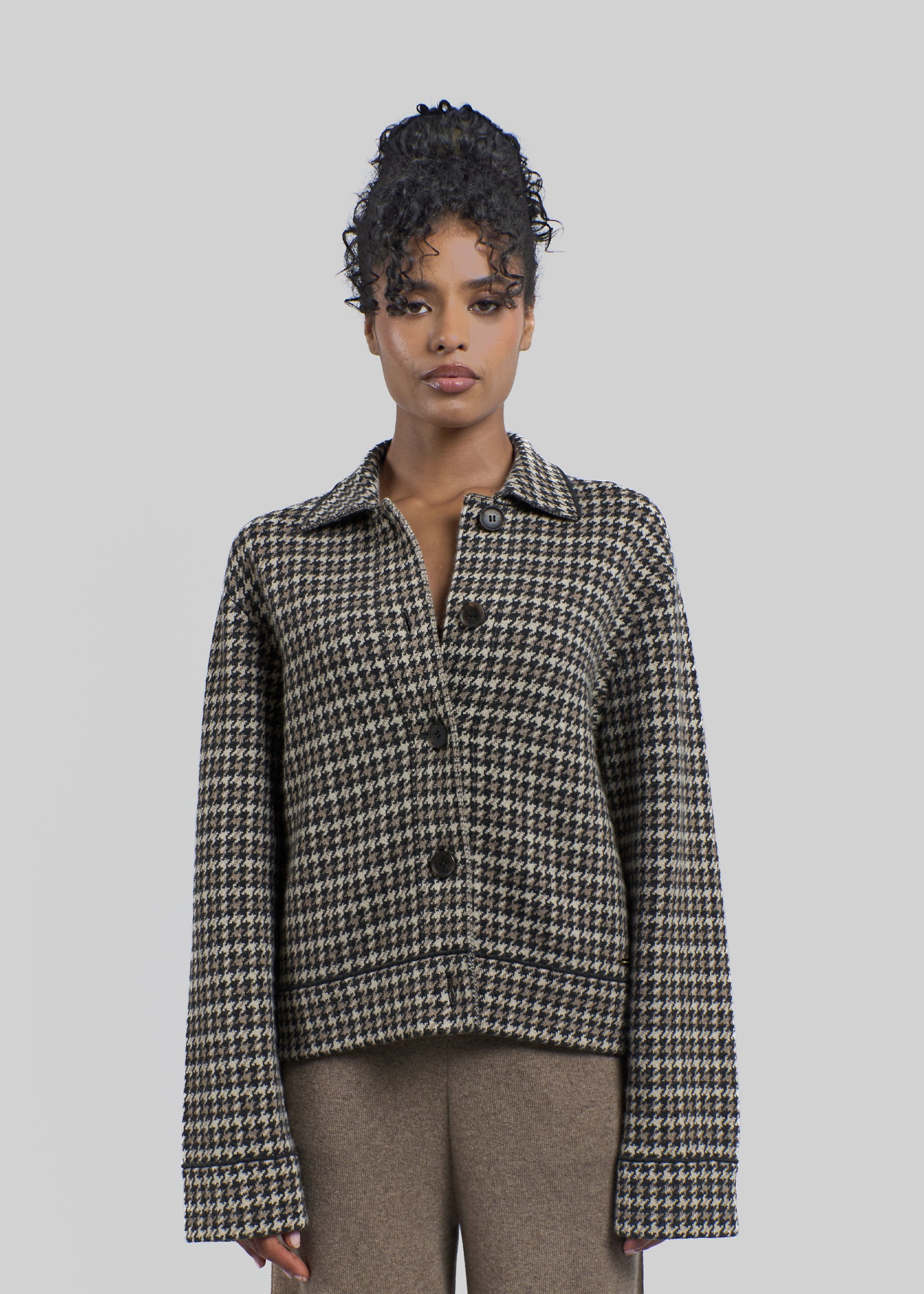 Quadro Boxy Cashmere Jacket