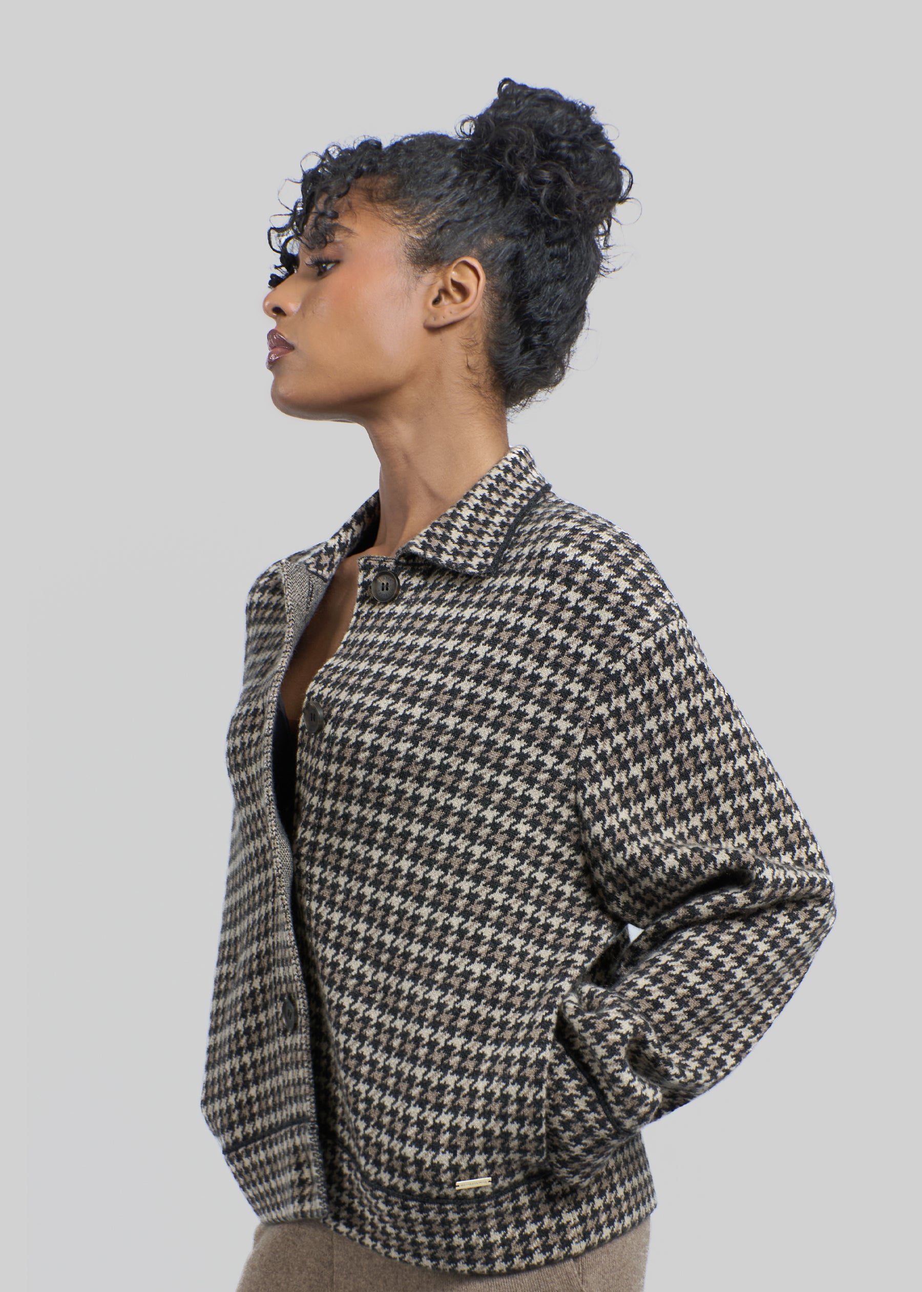 Quadro Boxy Cashmere Jacket