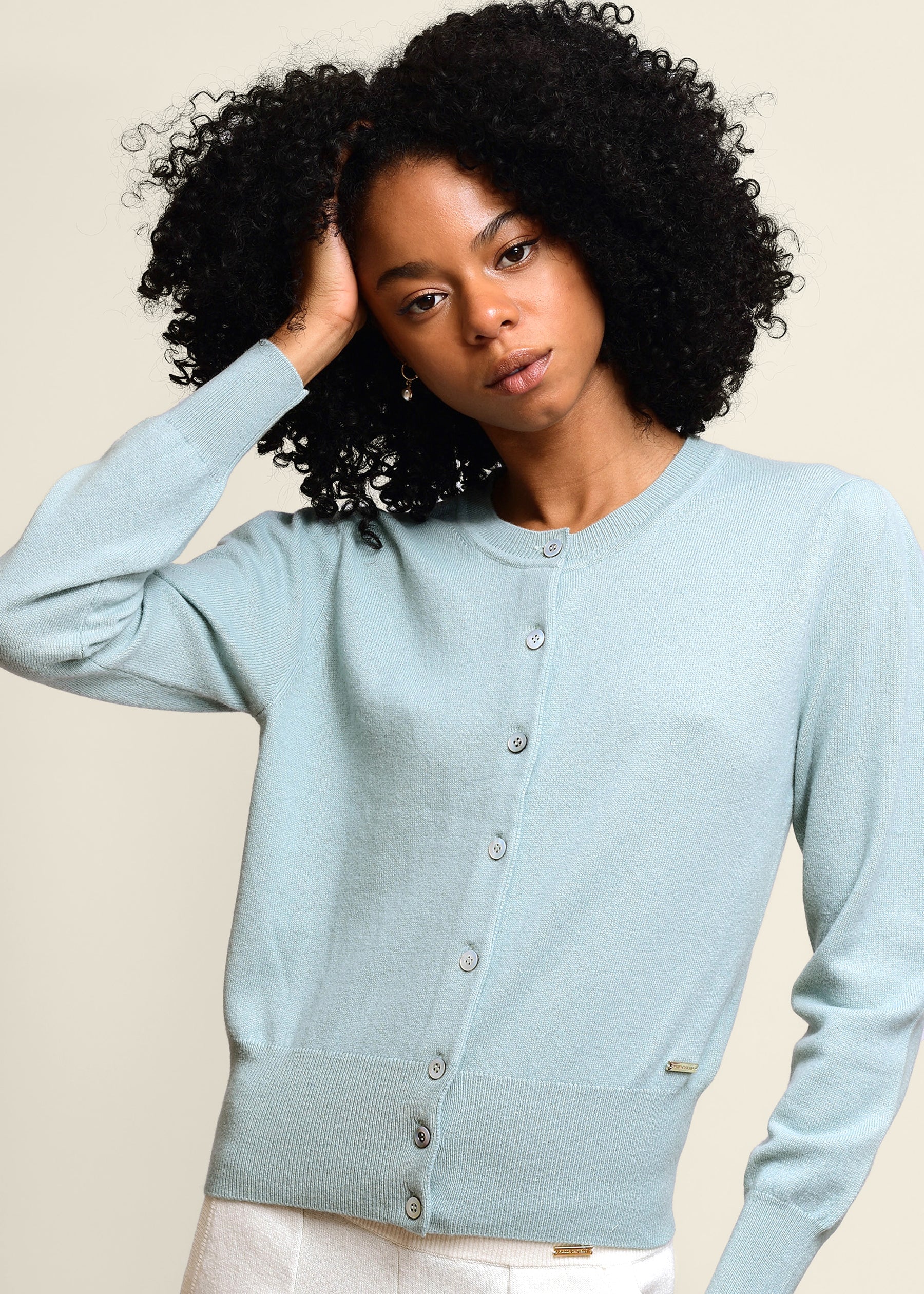 Sofia Classic Cropped Cashmere Cardigan