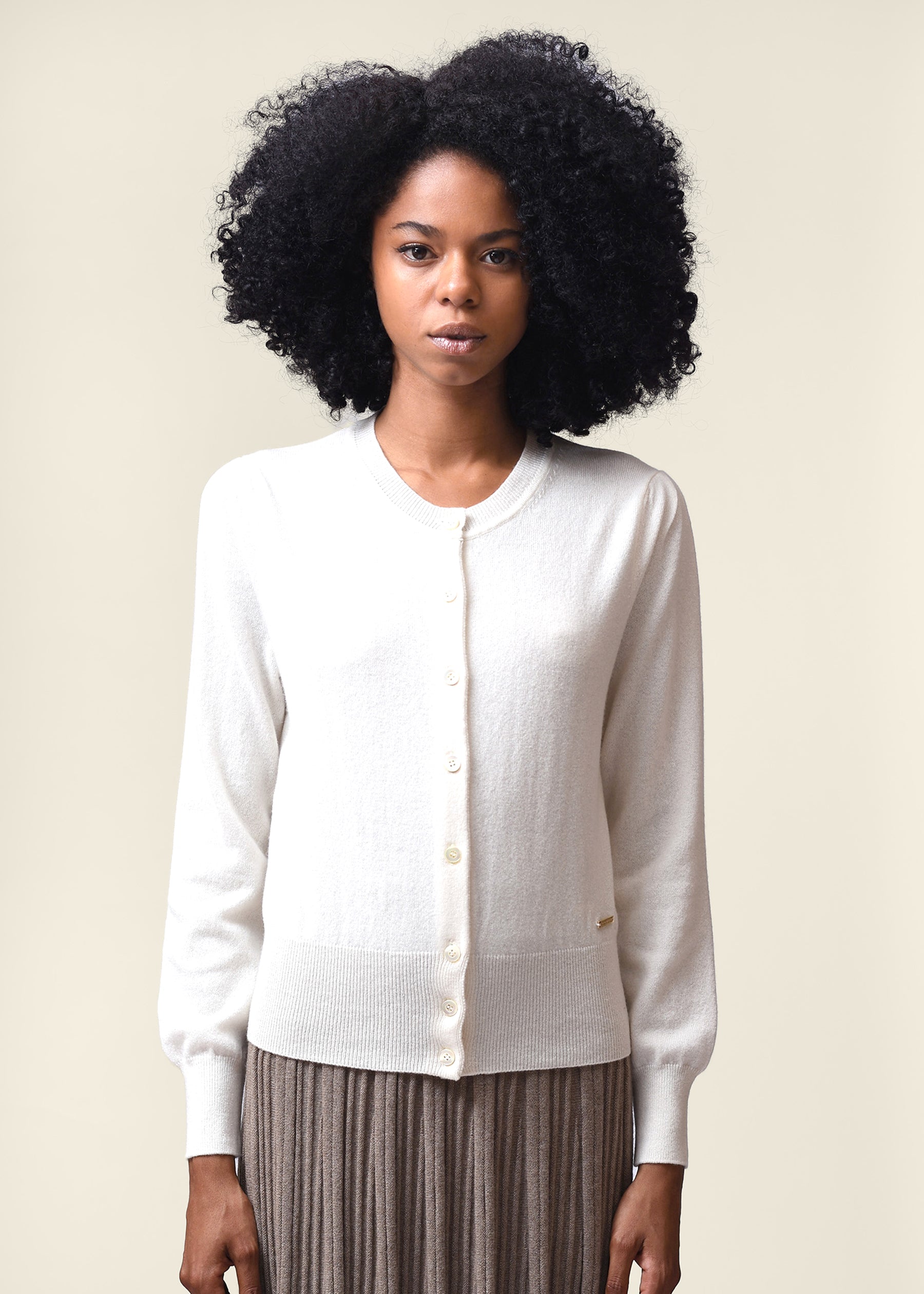 Sofia Classic Cropped Cashmere Cardigan