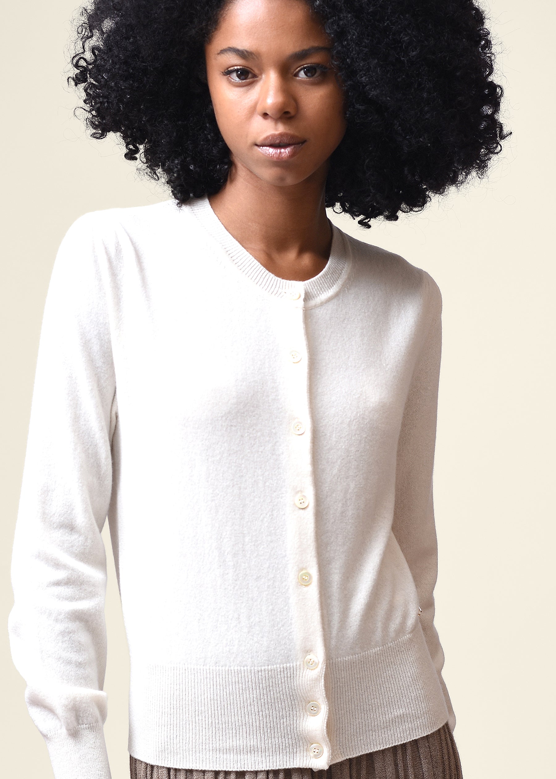 Sofia Classic Cropped Cashmere Cardigan