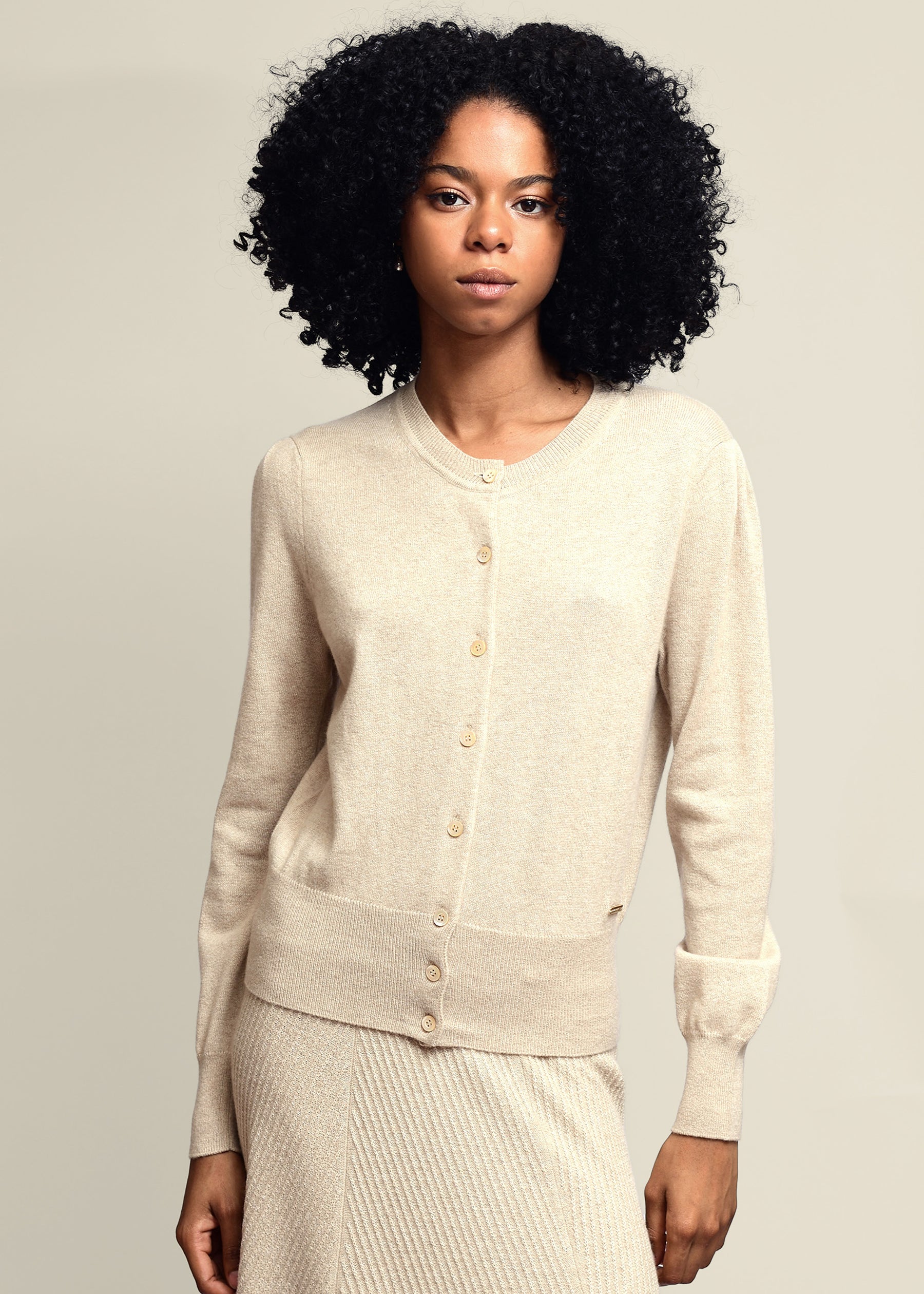 Sofia Classic Cropped Cashmere Cardigan