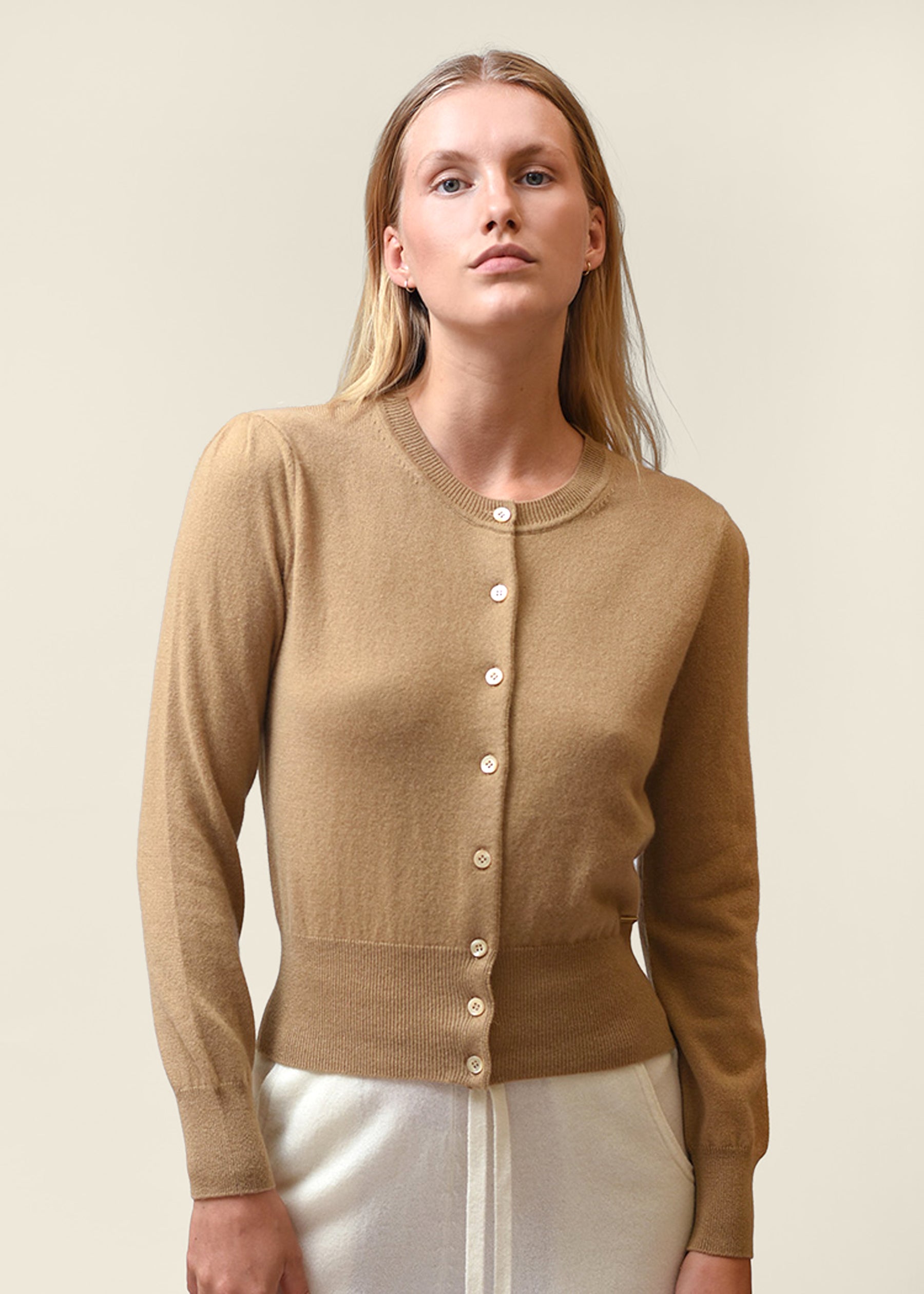 Sofia Classic Cropped Cashmere Cardigan