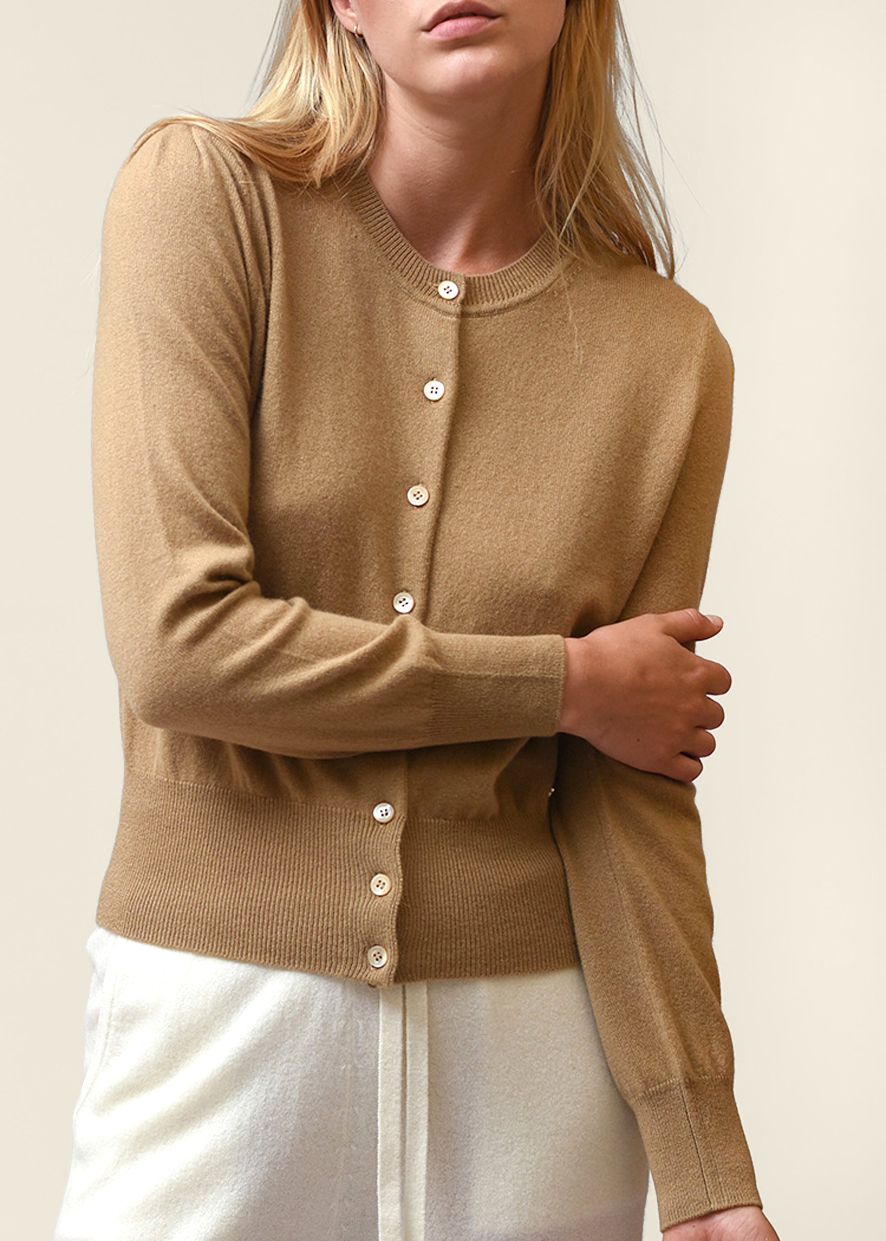 Sofia Classic Cropped Cashmere Cardigan