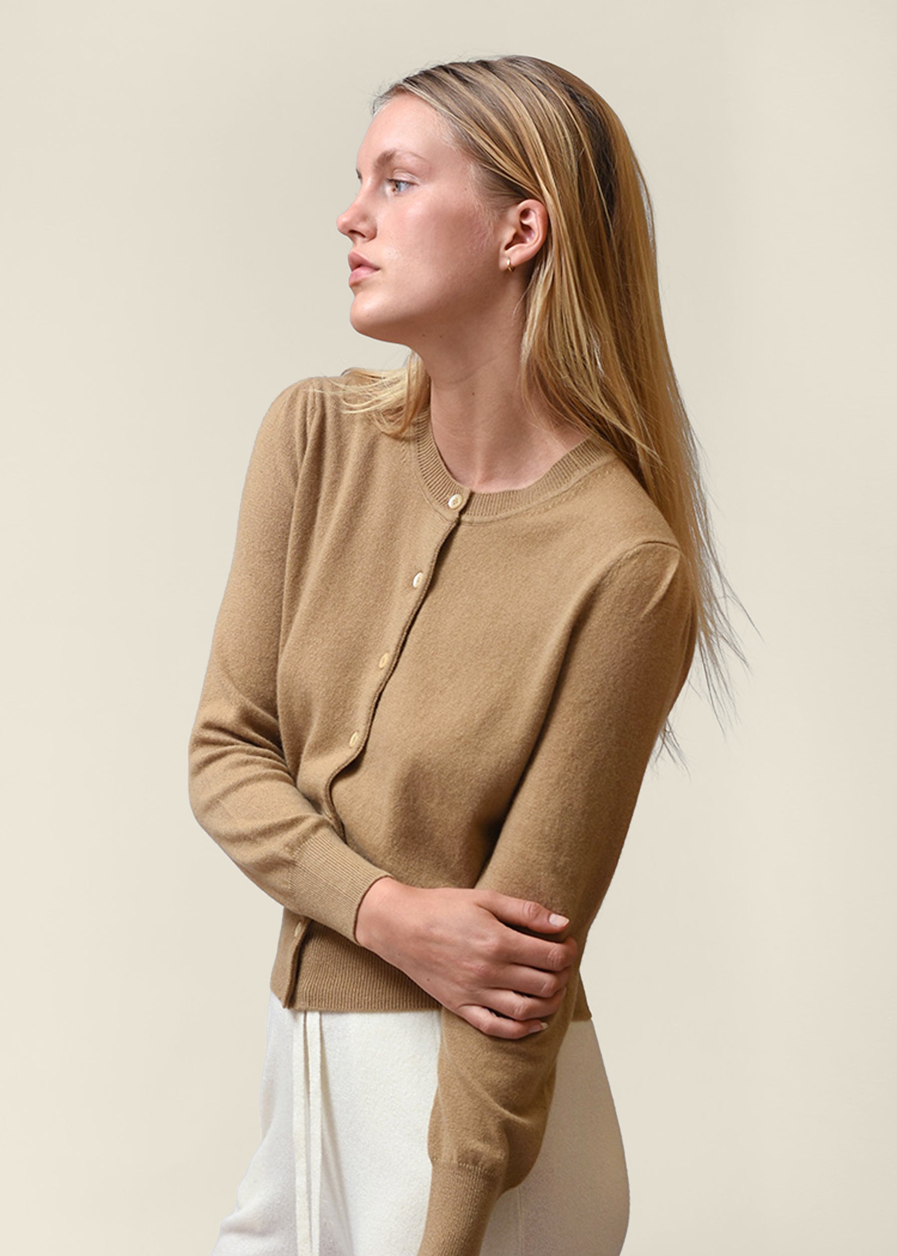 Sofia Classic Cropped Cashmere Cardigan