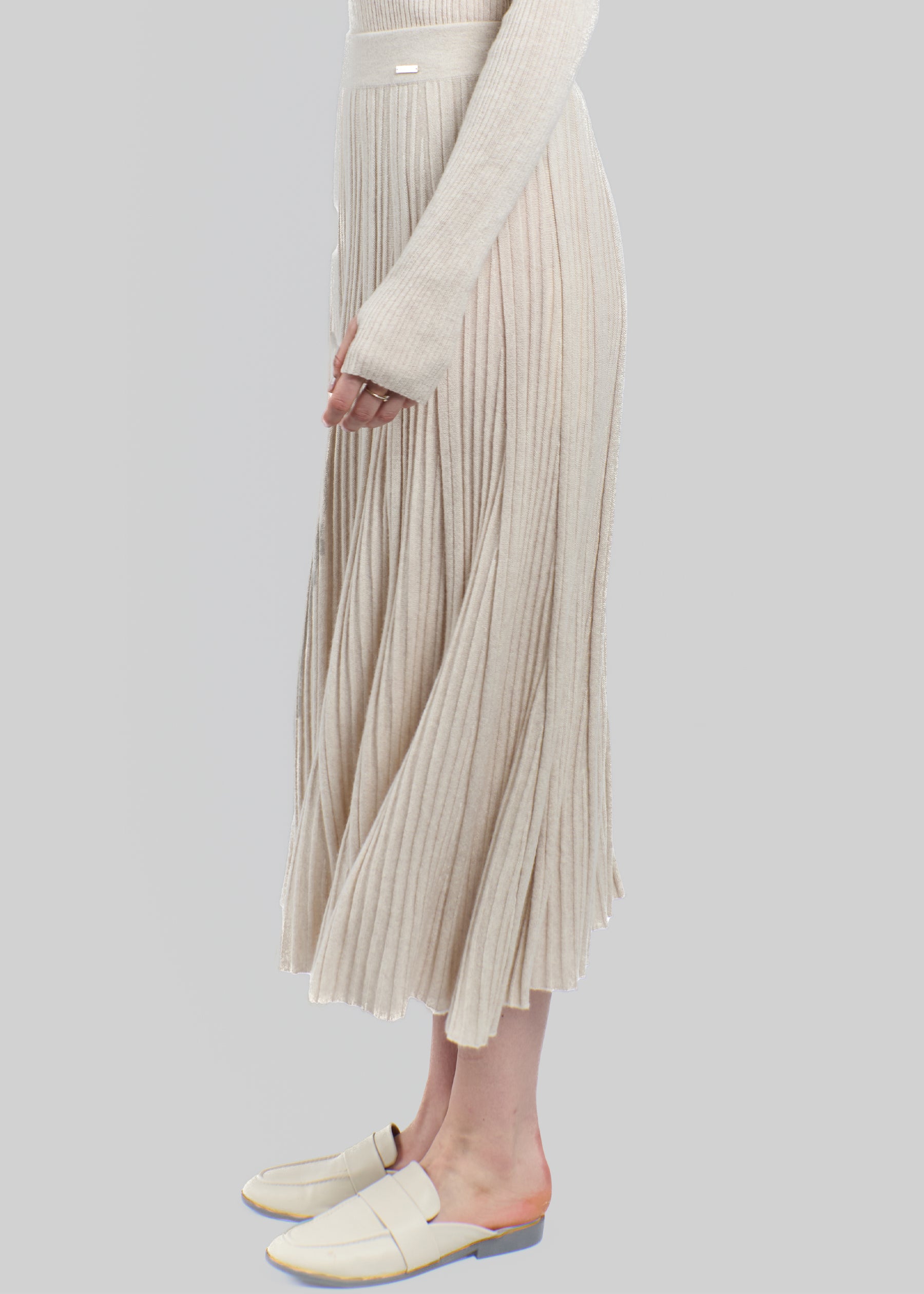 Silvana Rib Knit Cashmere Skirt