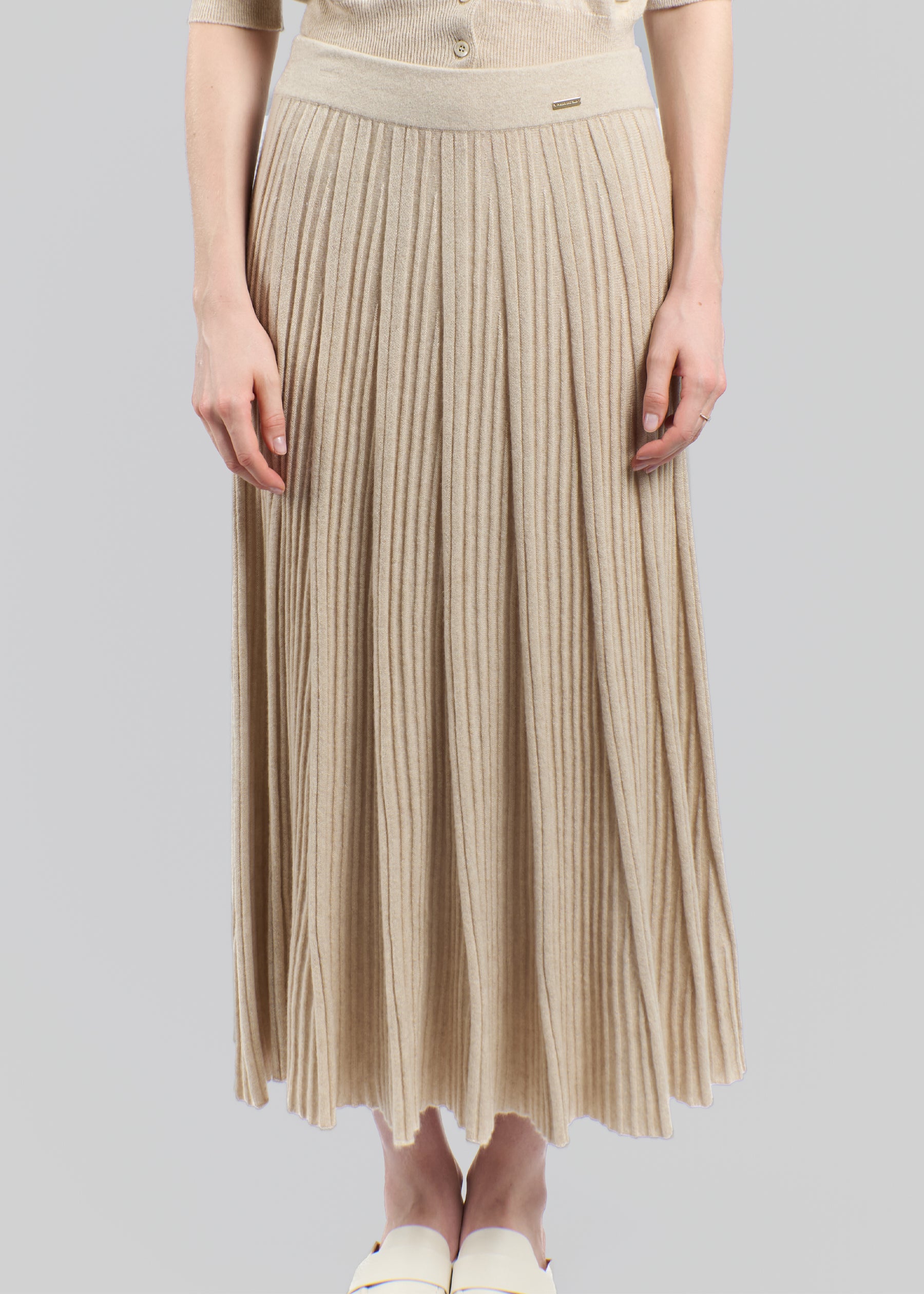 Silvana Rib Knit Cashmere Skirt