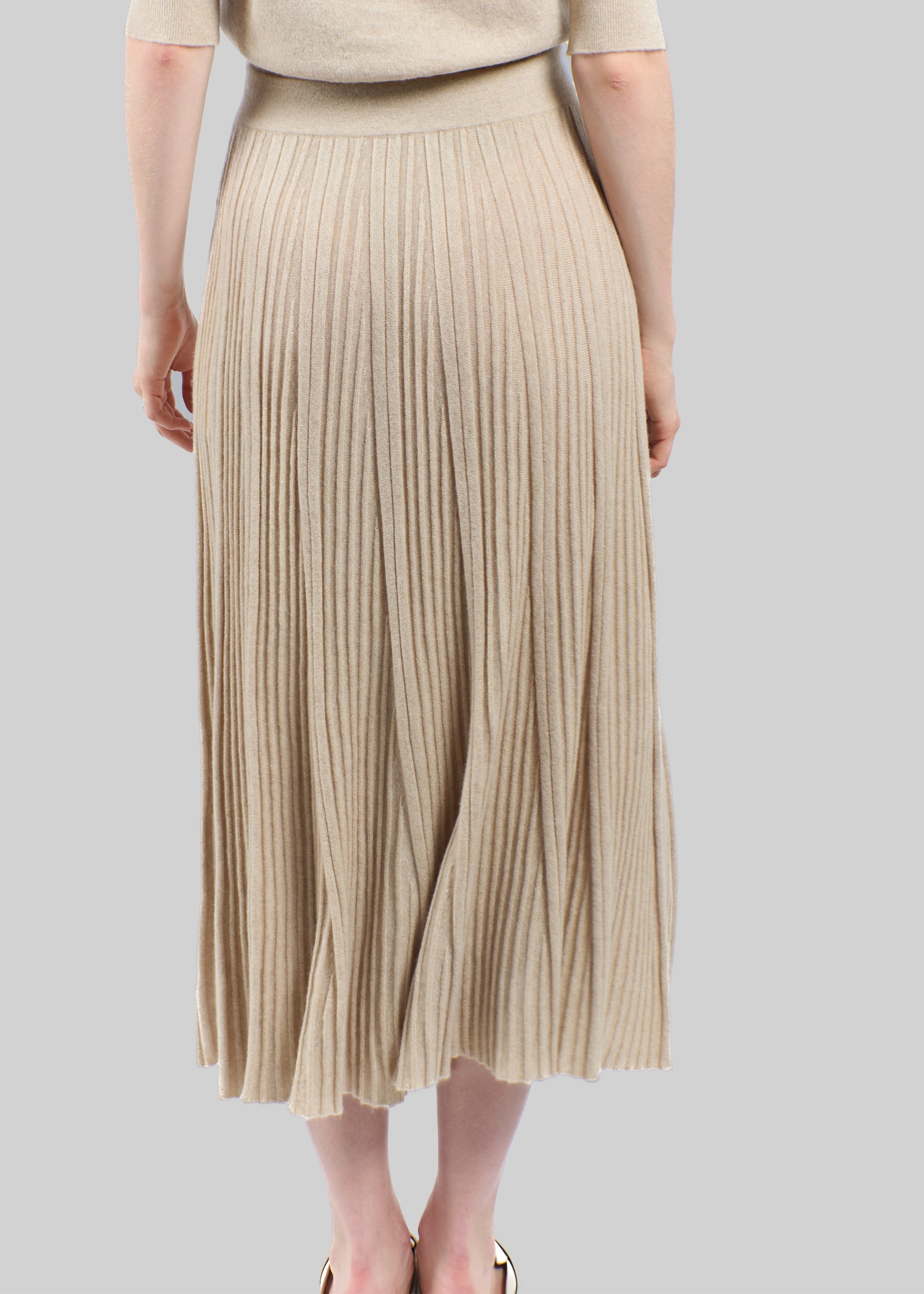 Silvana Rib Knit Cashmere Skirt