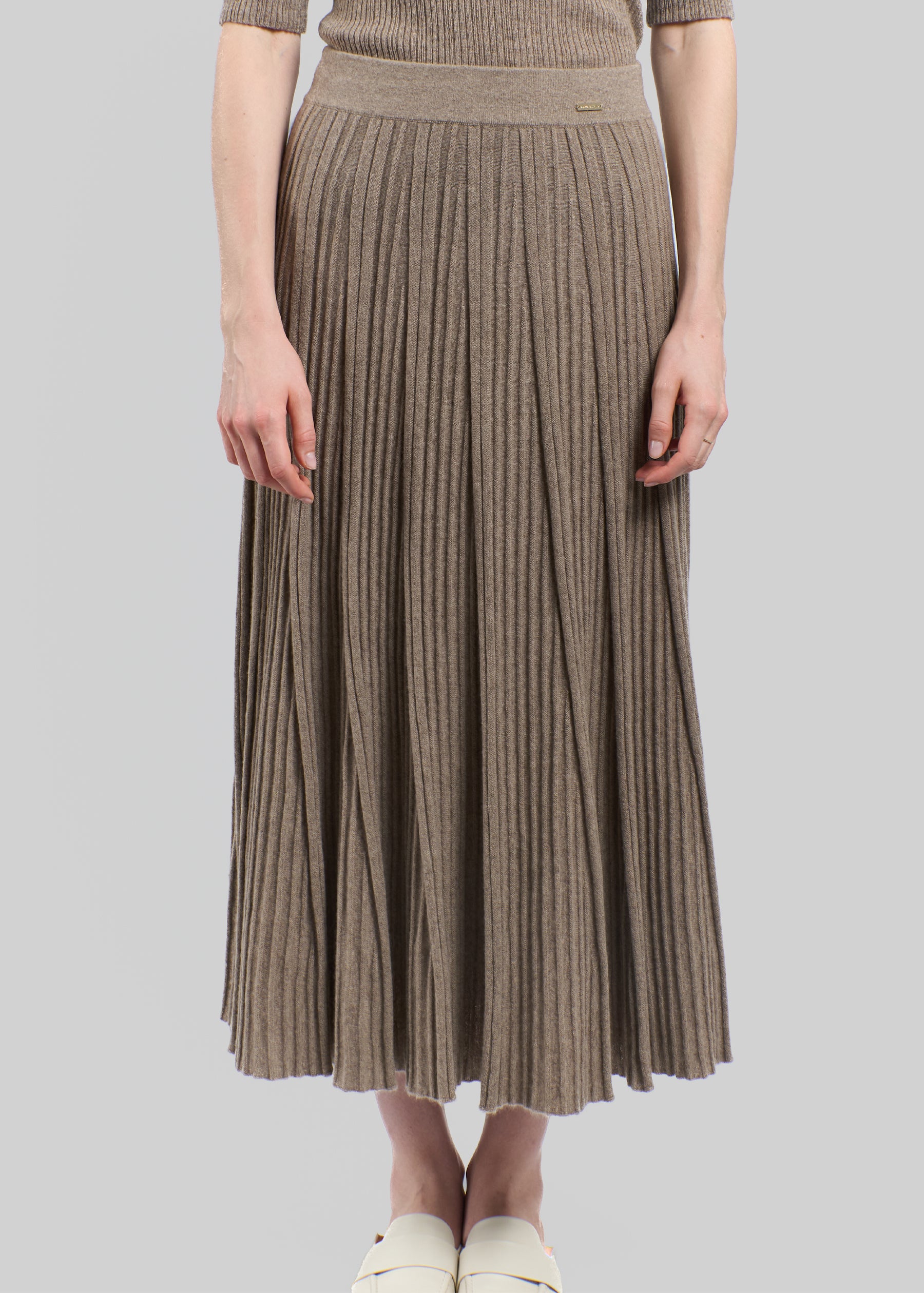 Silvana Rib Knit Cashmere Skirt