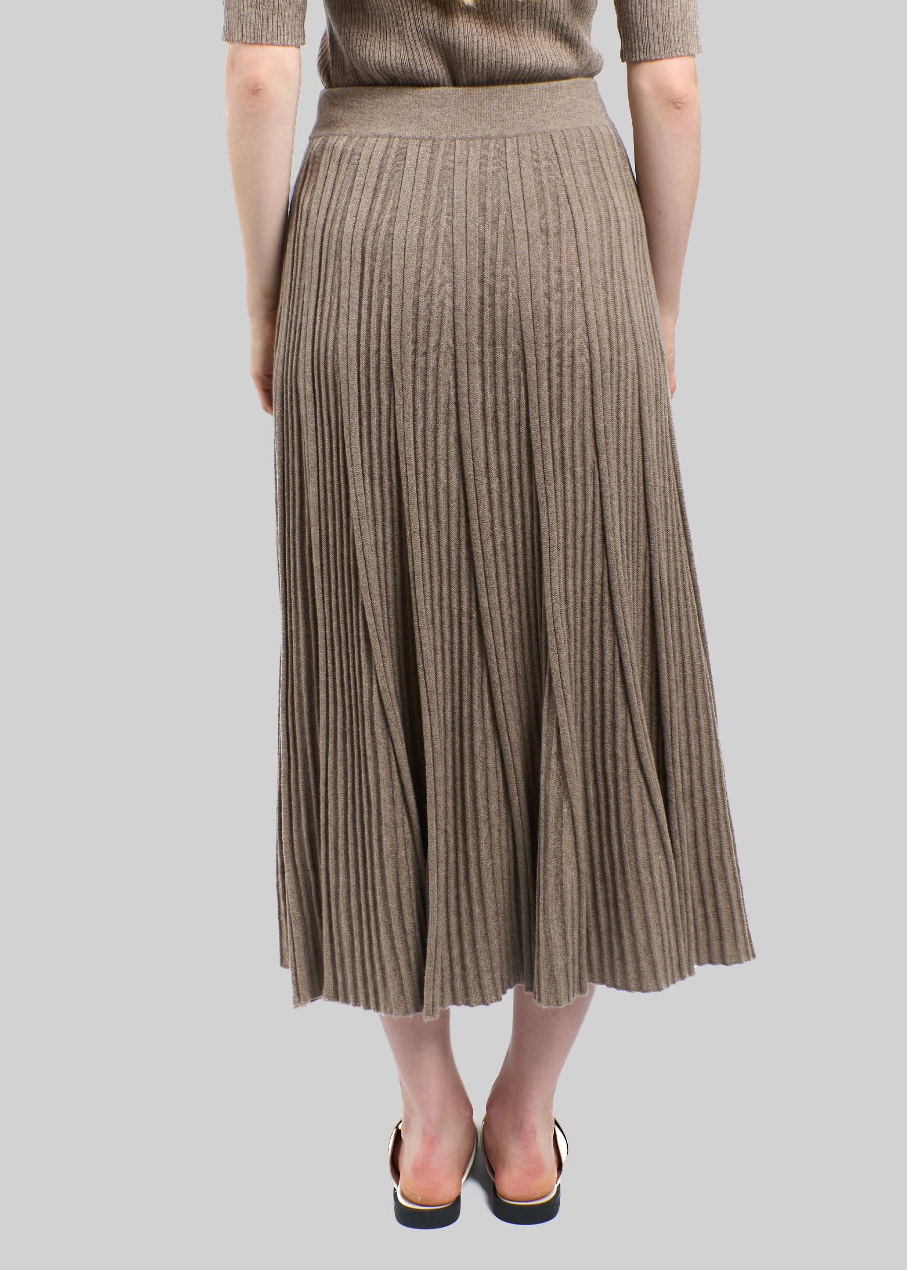 Silvana Rib Knit Cashmere Skirt