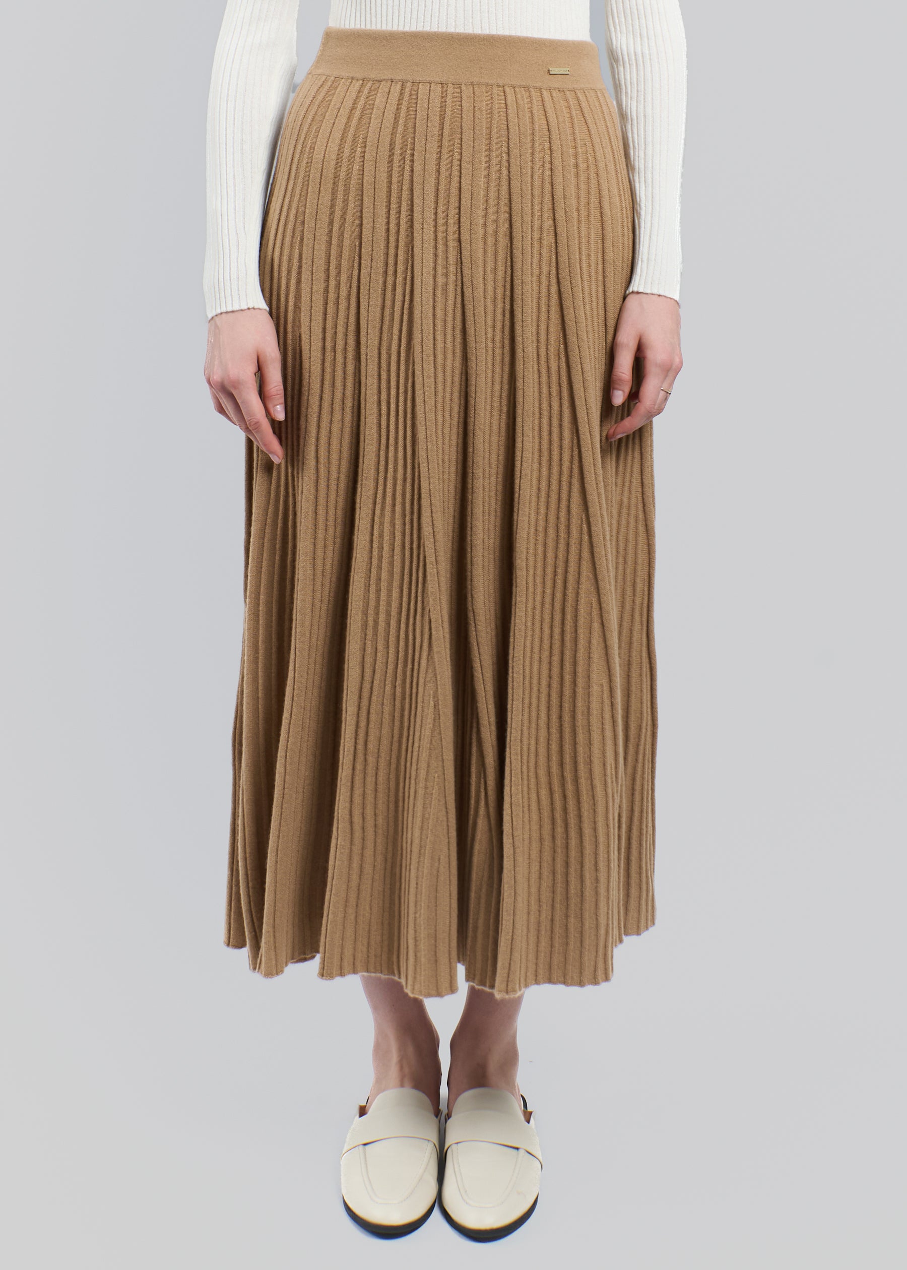 Silvana Rib Knit Cashmere Skirt