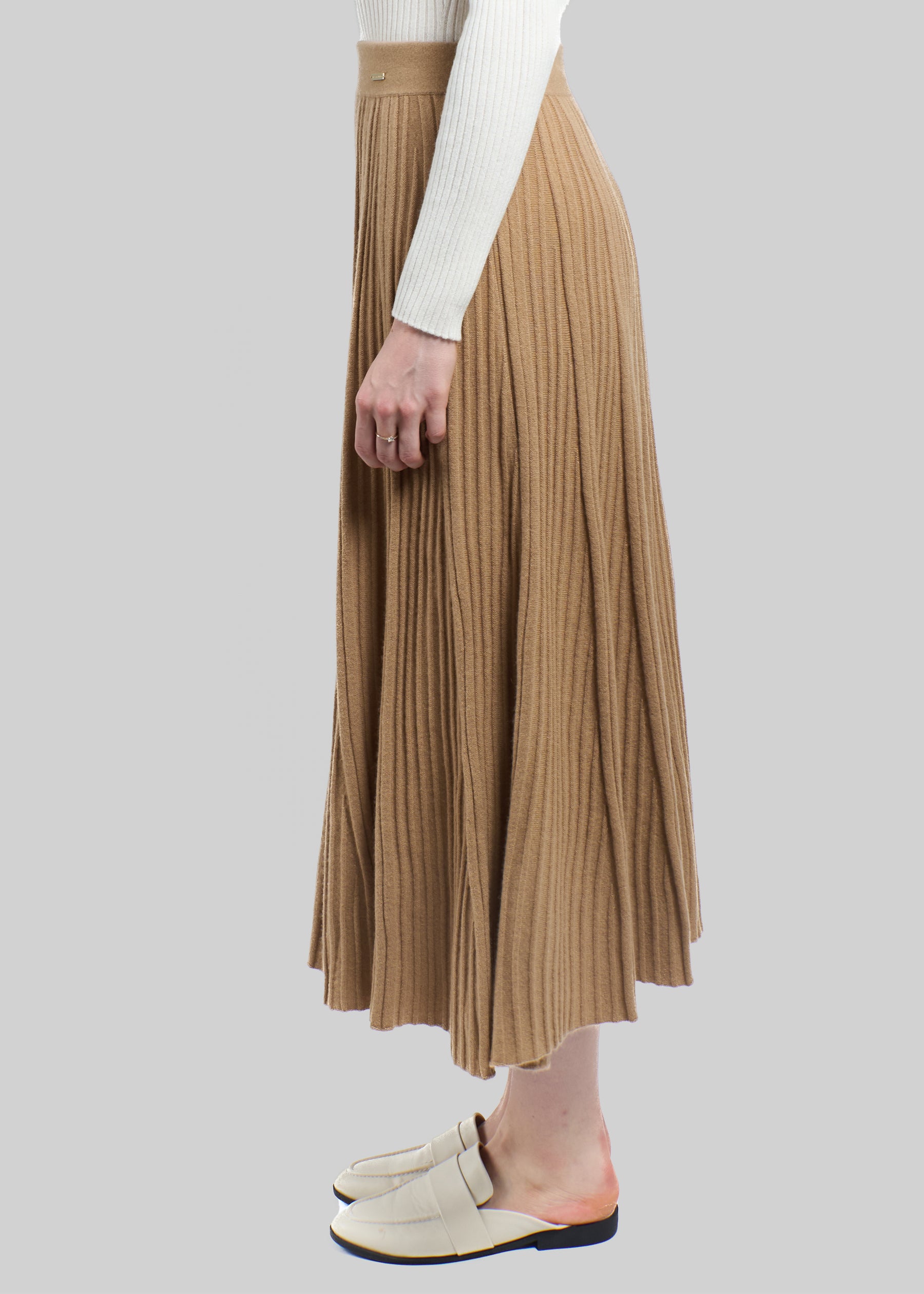 Silvana Rib Knit Cashmere Skirt