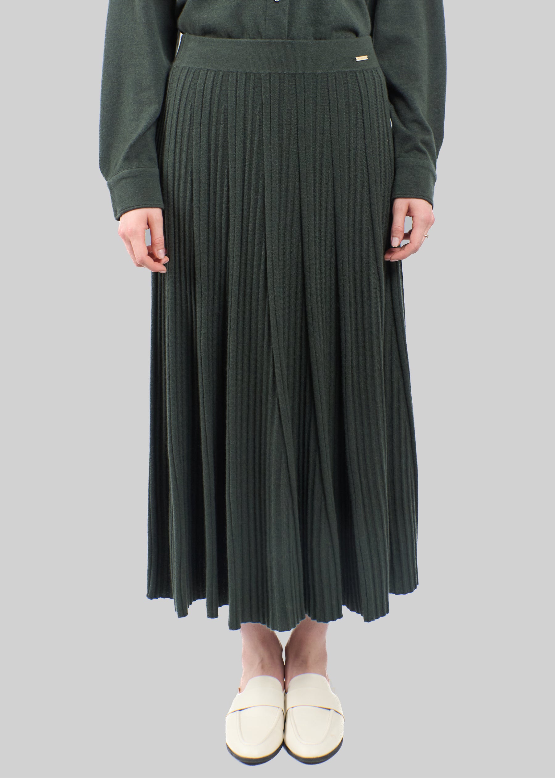 Silvana Rib Knit Cashmere Skirt