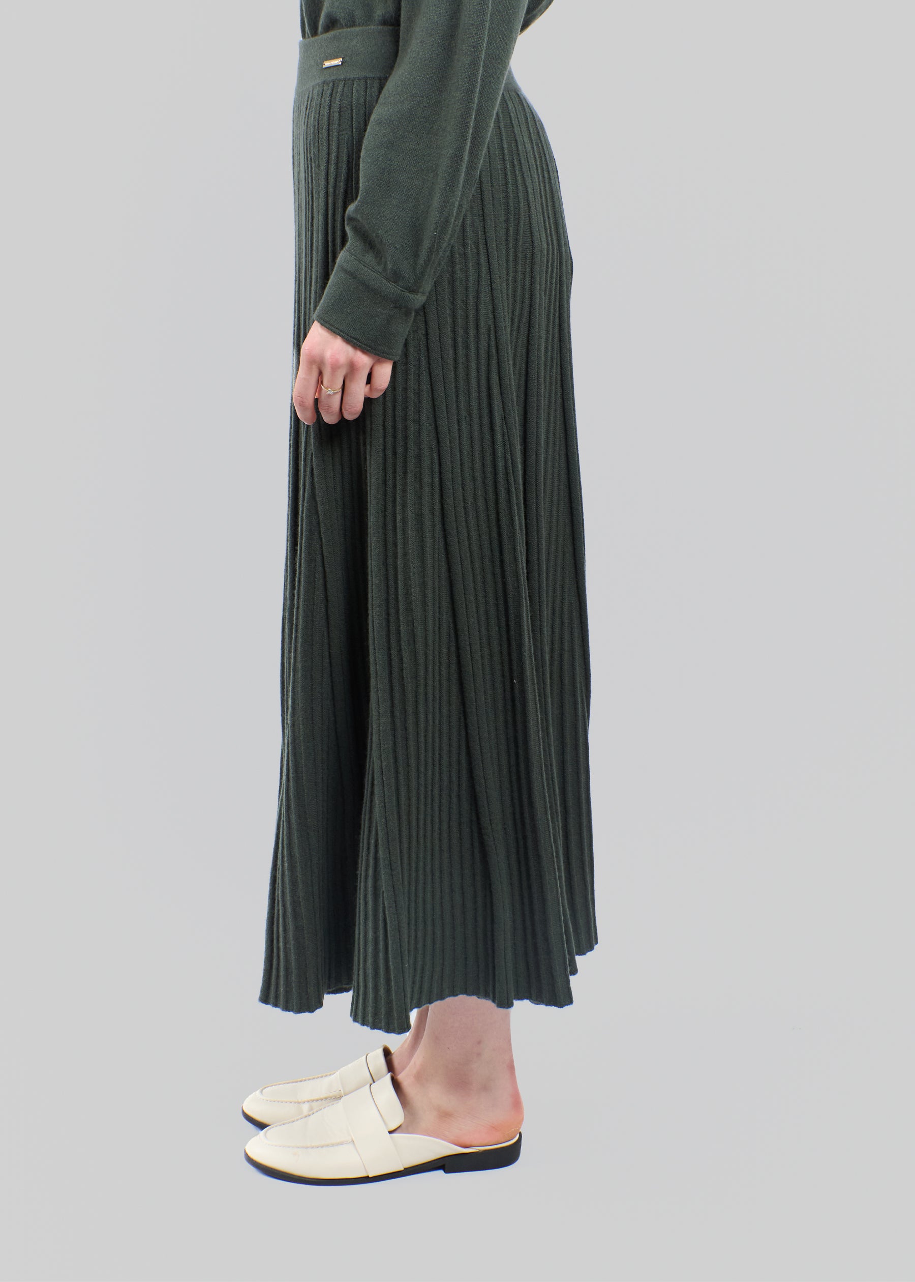 Silvana Rib Knit Cashmere Skirt