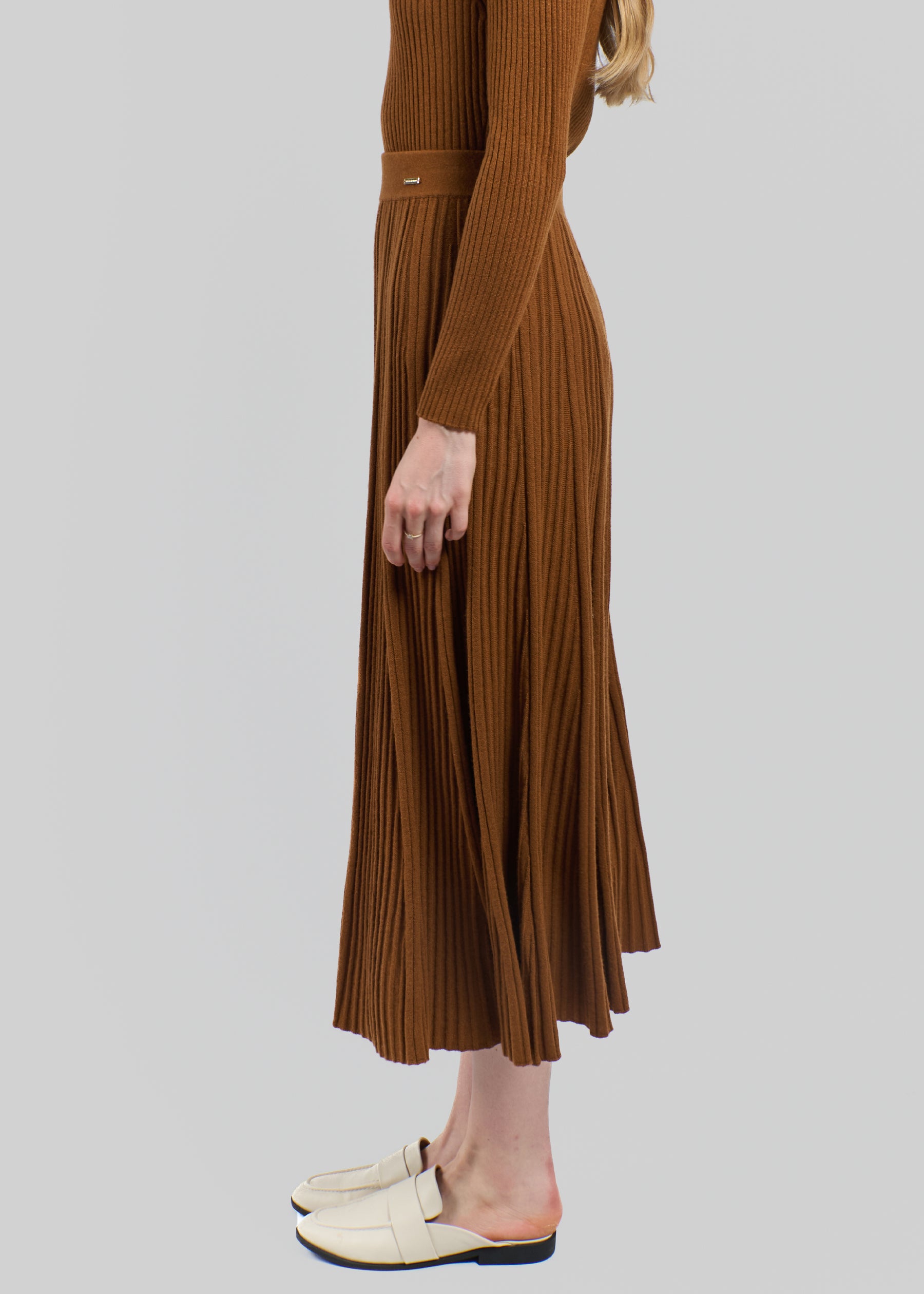 Silvana Rib Knit Cashmere Skirt