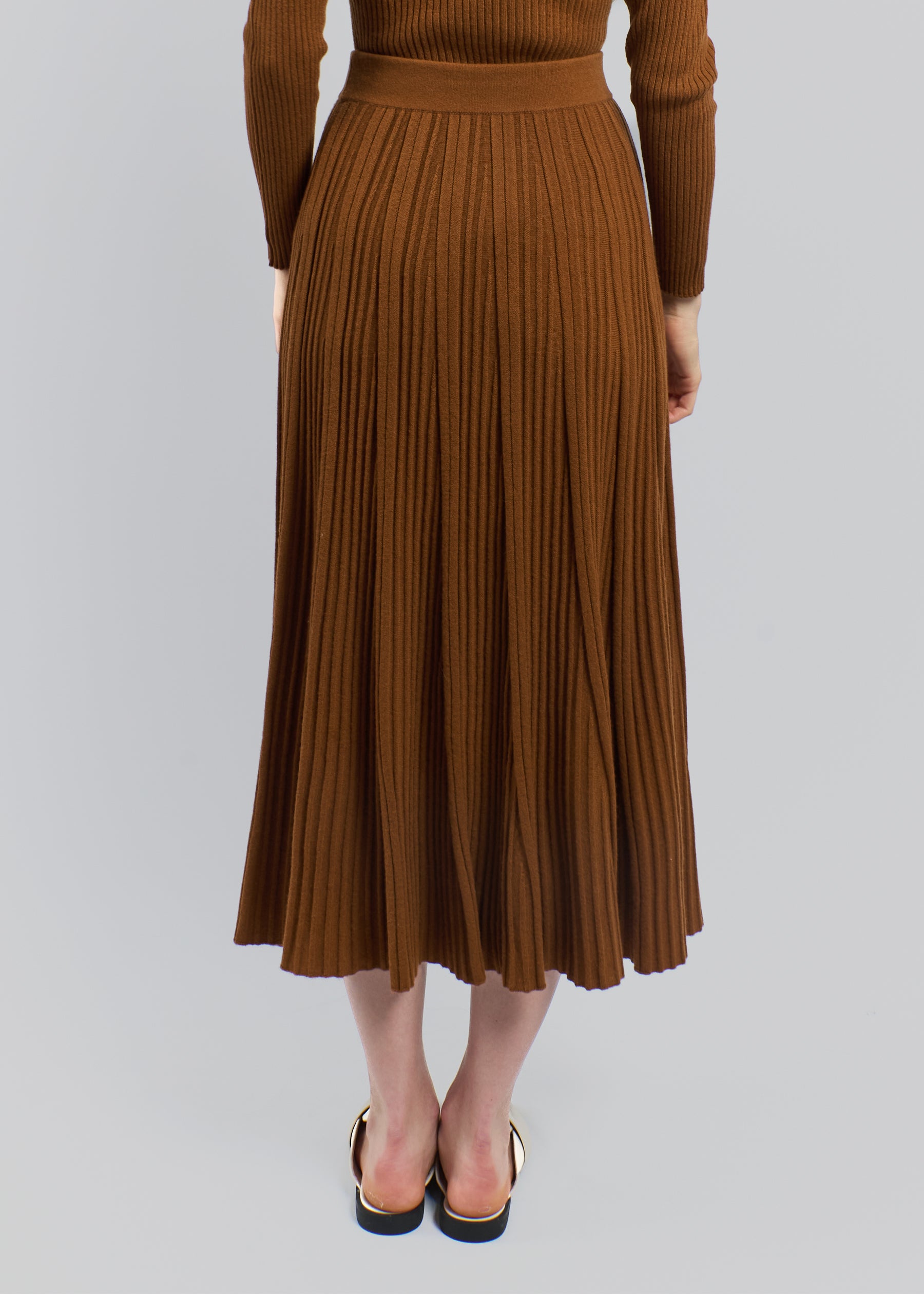 Silvana Rib Knit Cashmere Skirt