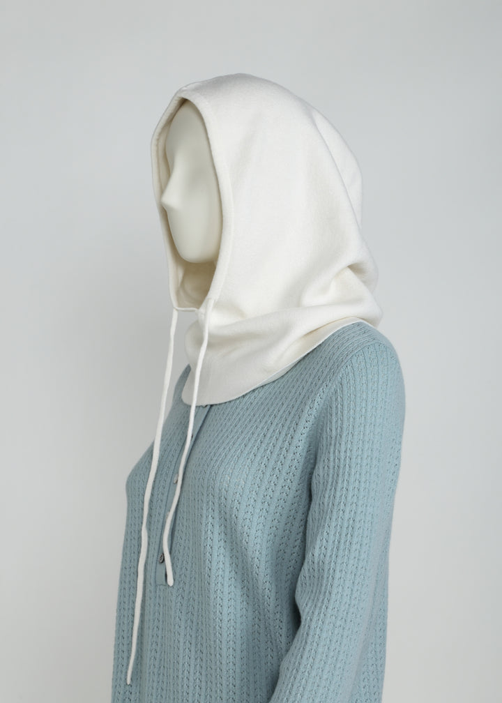 Felpa con cappuccio in maglia jacquard Snood