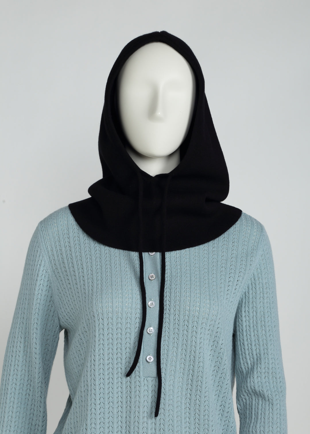 Felpa con cappuccio in maglia jacquard Snood