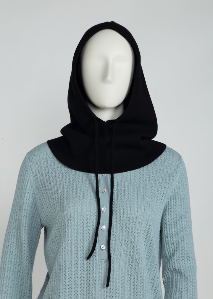 Jacquard Knit Hoodie Snood