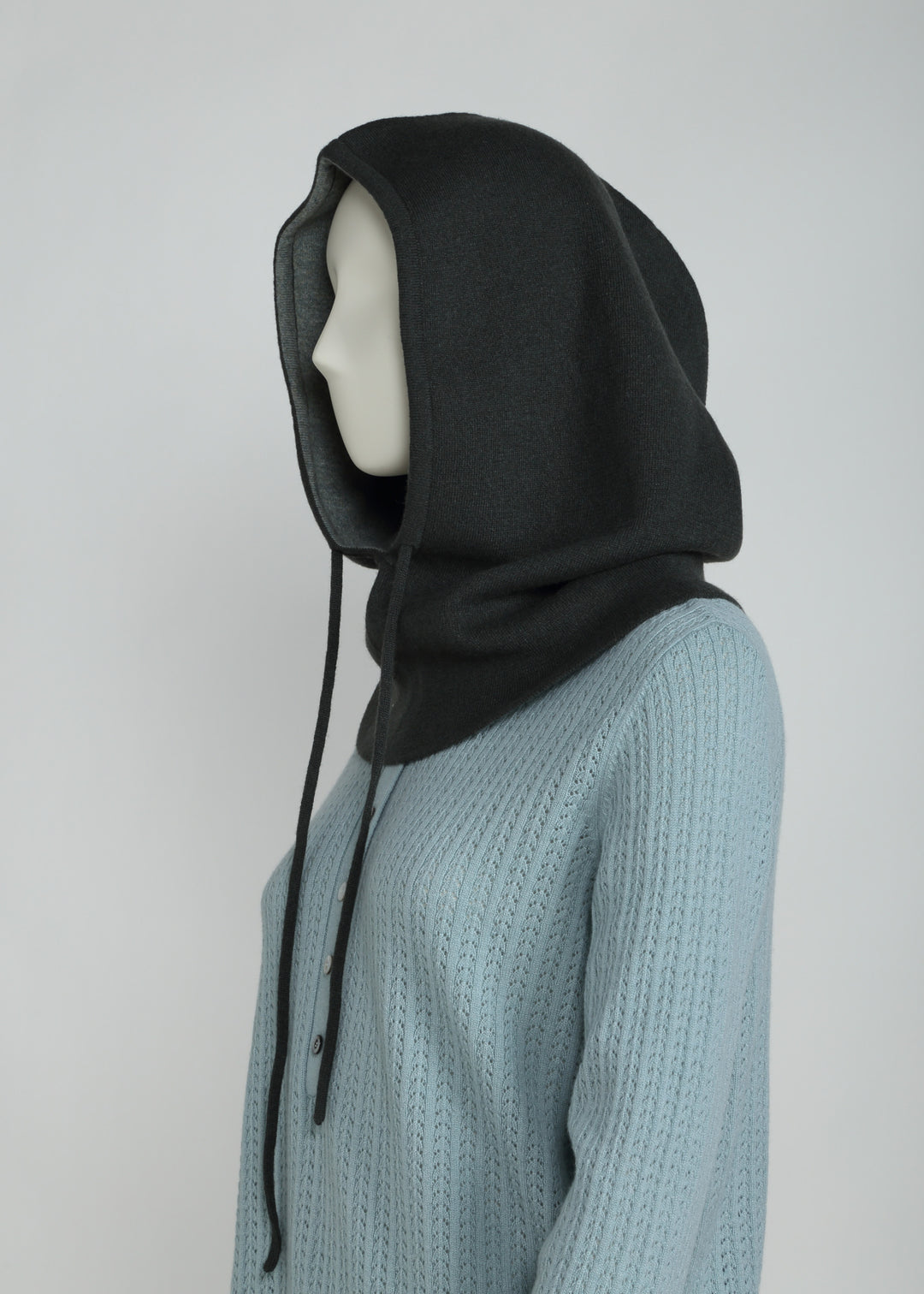 Felpa con cappuccio in maglia jacquard Snood