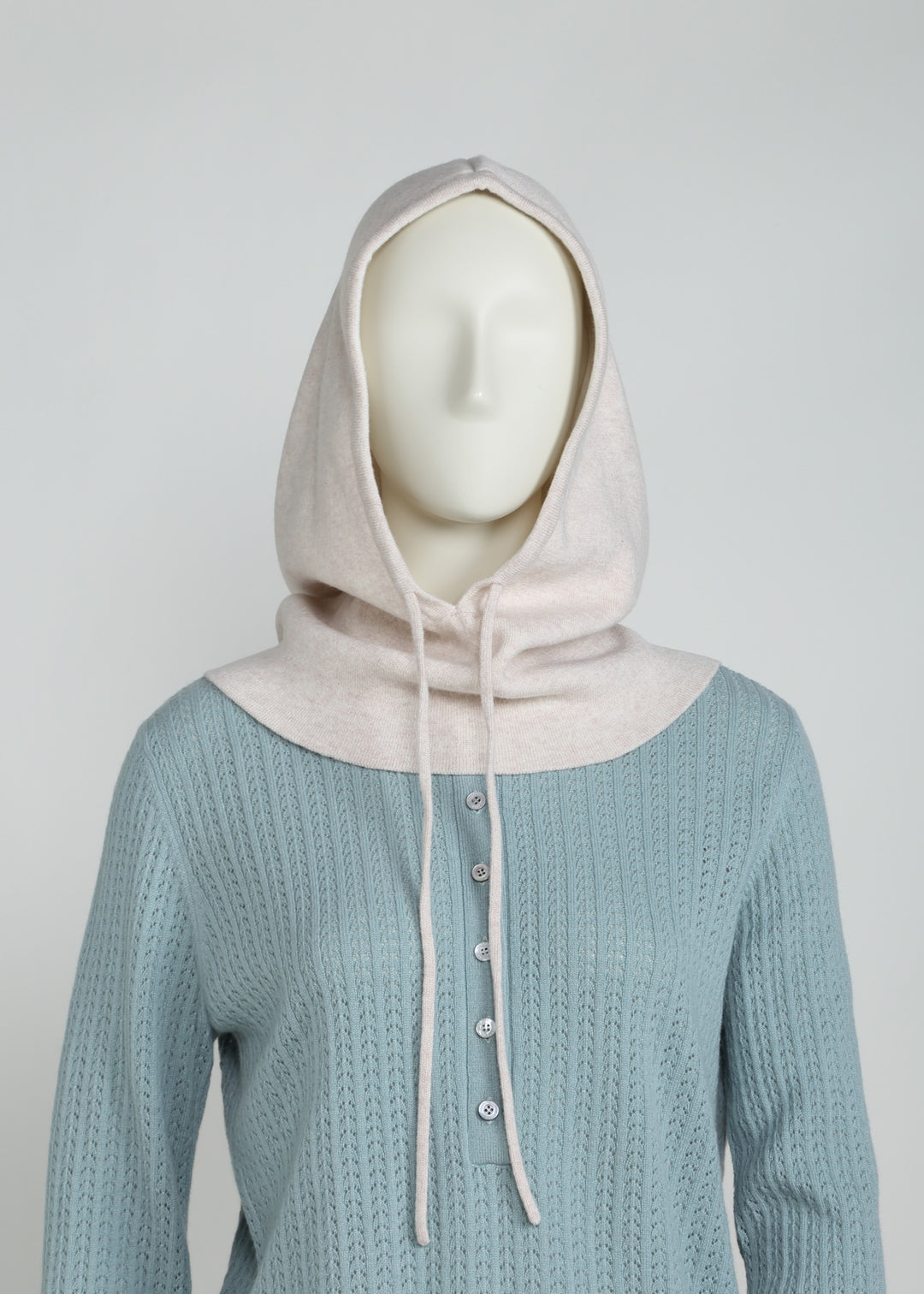 Felpa con cappuccio in maglia jacquard Snood