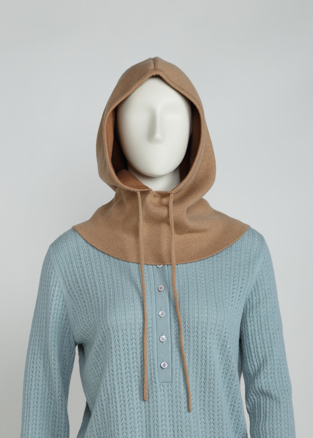 Felpa con cappuccio in maglia jacquard Snood