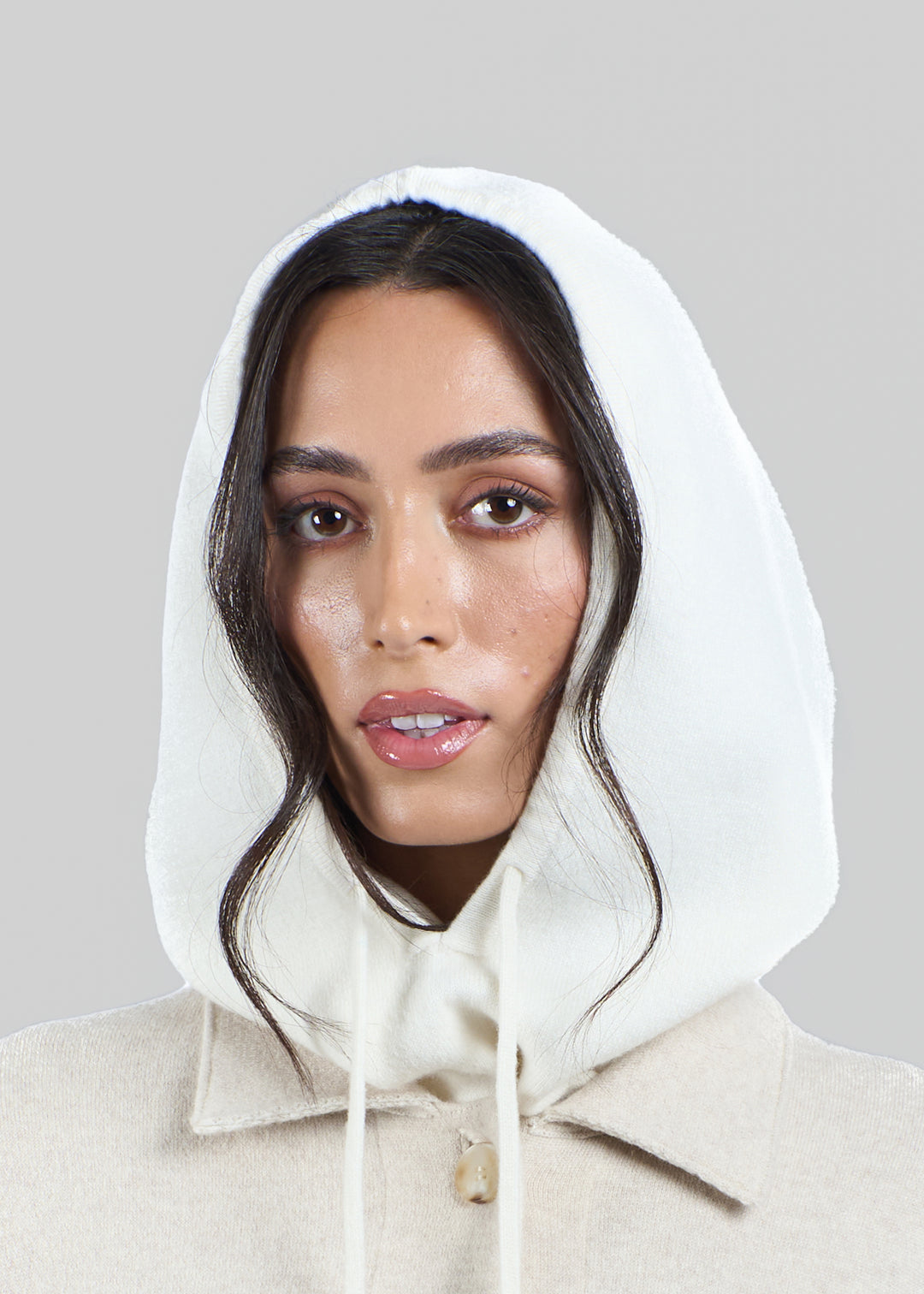 Jacquard Knit Hoodie Snood