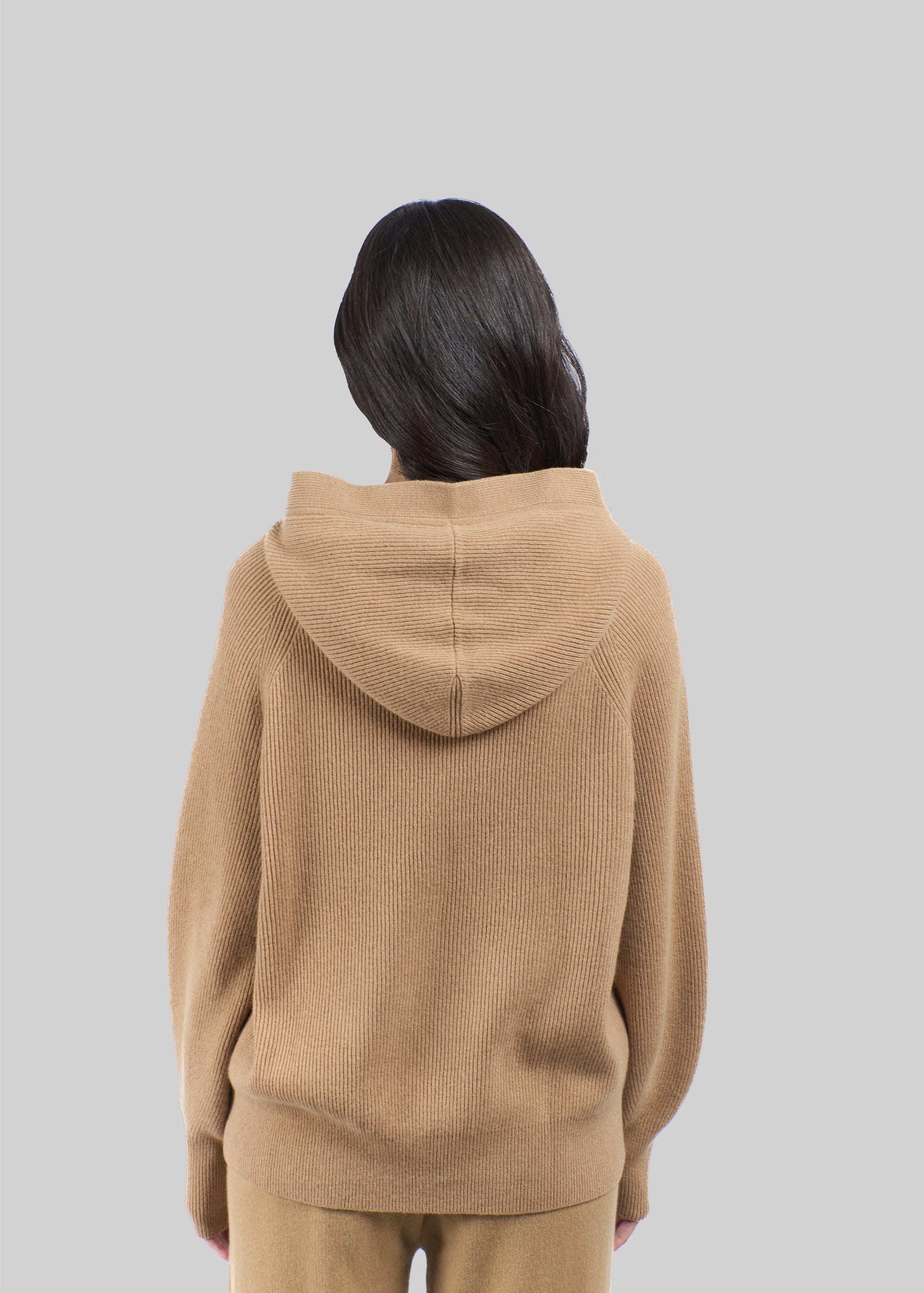 Soffice Rib Knit Cashmere Hoodie