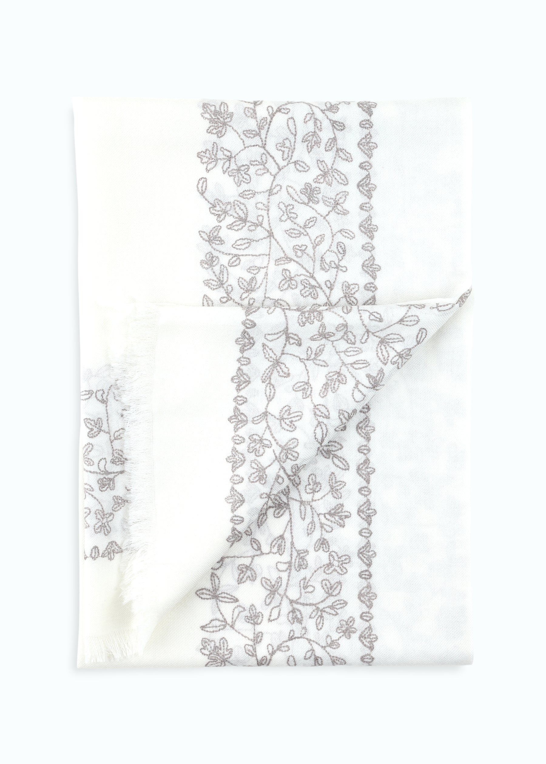 Ricciola Hand-Embroidered Shawl