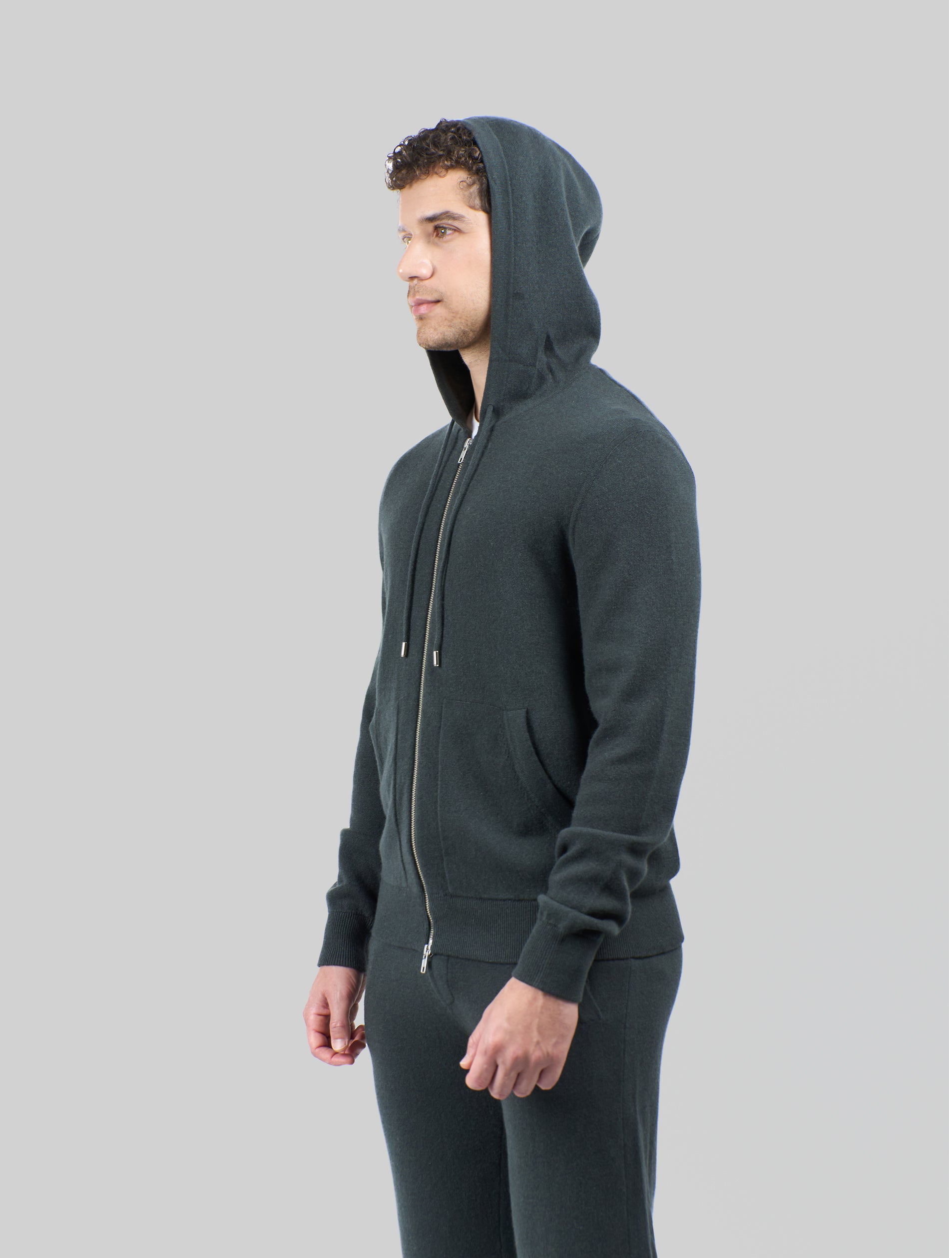 Brio Men's Cashmere Zip Hoodie