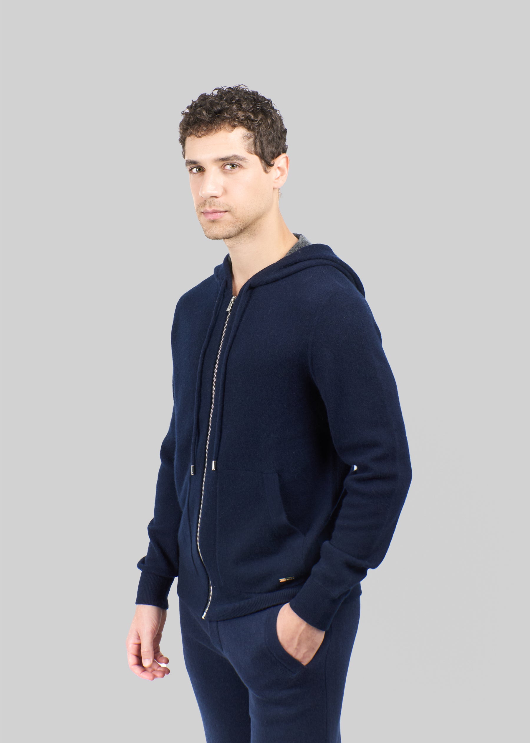 Brio Men's Cashmere Zip Hoodie