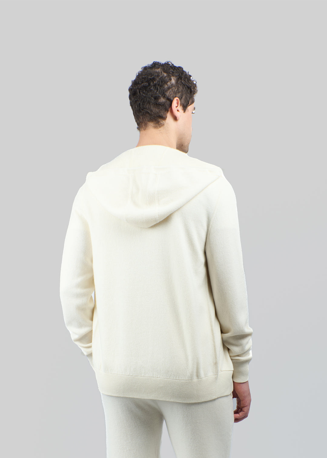 Felpa con cappuccio in cashmere con zip