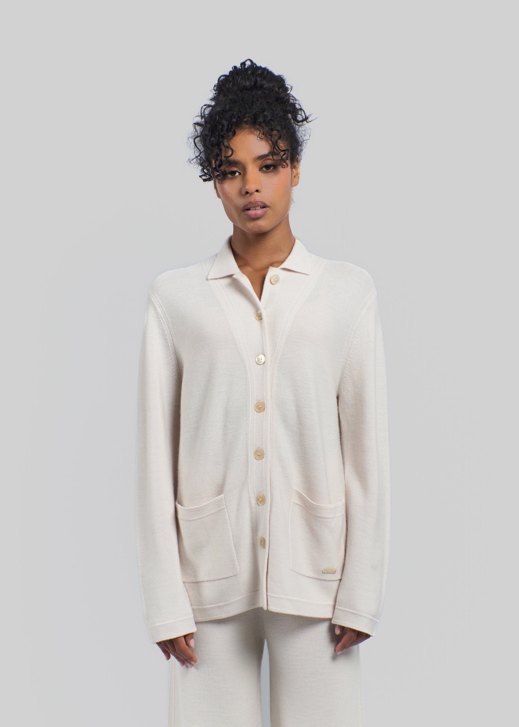 Collo Lapel Cashmere Cardigan