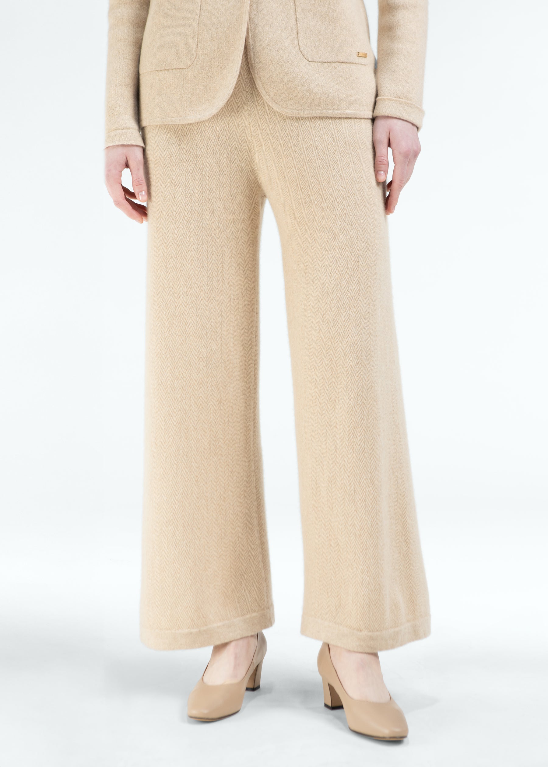 Arioso Wide-Leg Cashmere Trousers