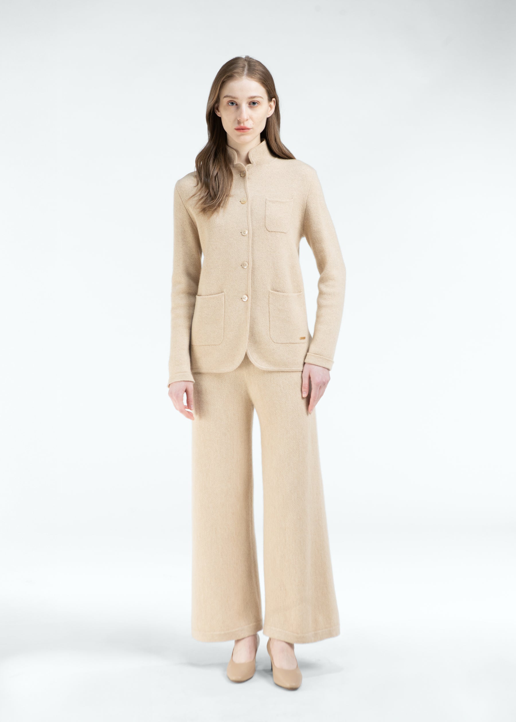 Arioso Wide-Leg Cashmere Trousers