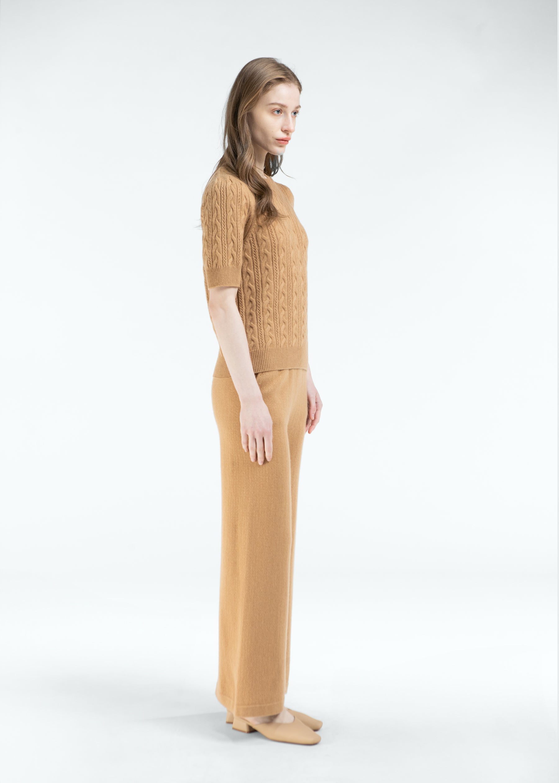 Arioso Wide-Leg Cashmere Trousers