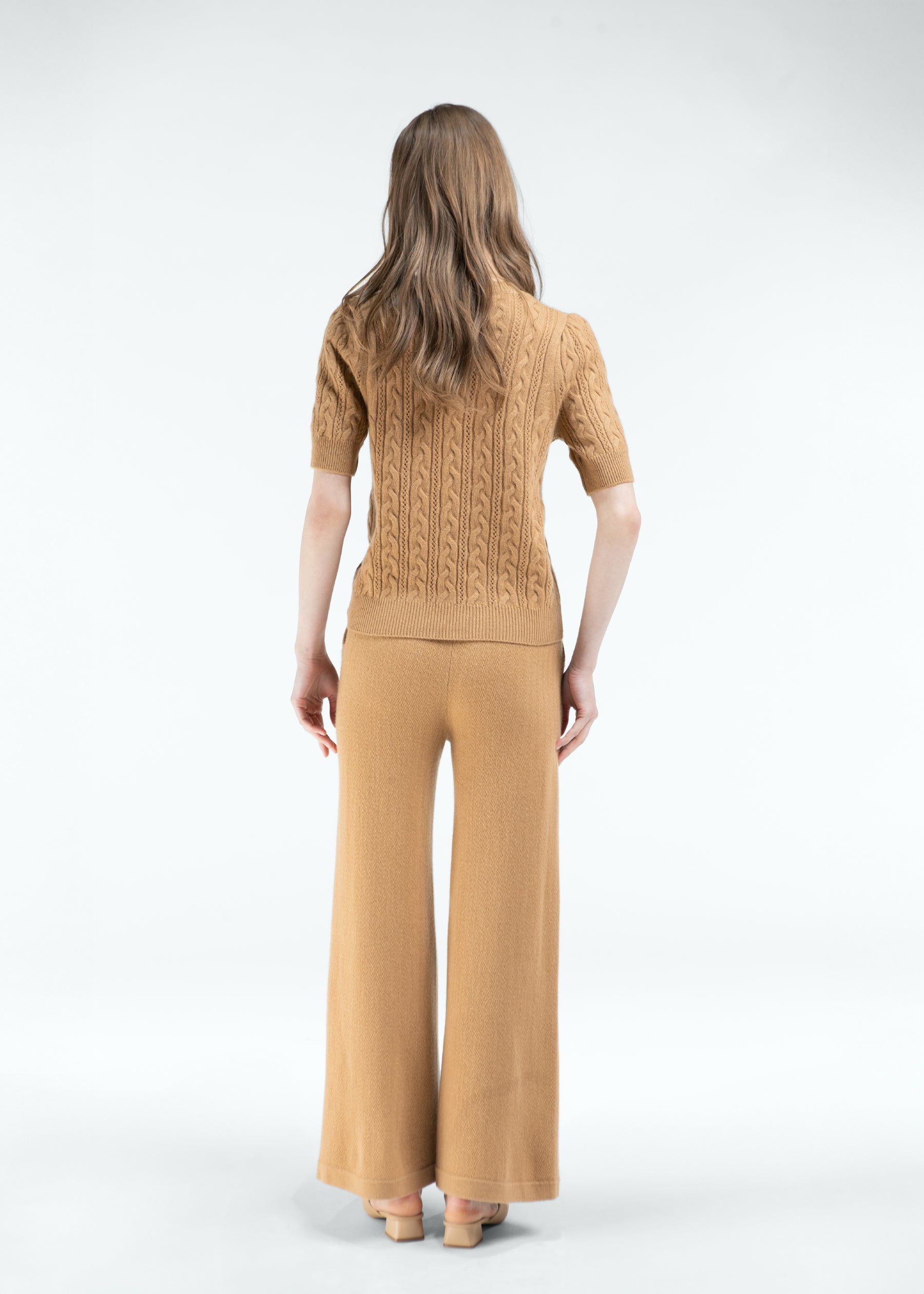 Arioso Wide-Leg Cashmere Trousers