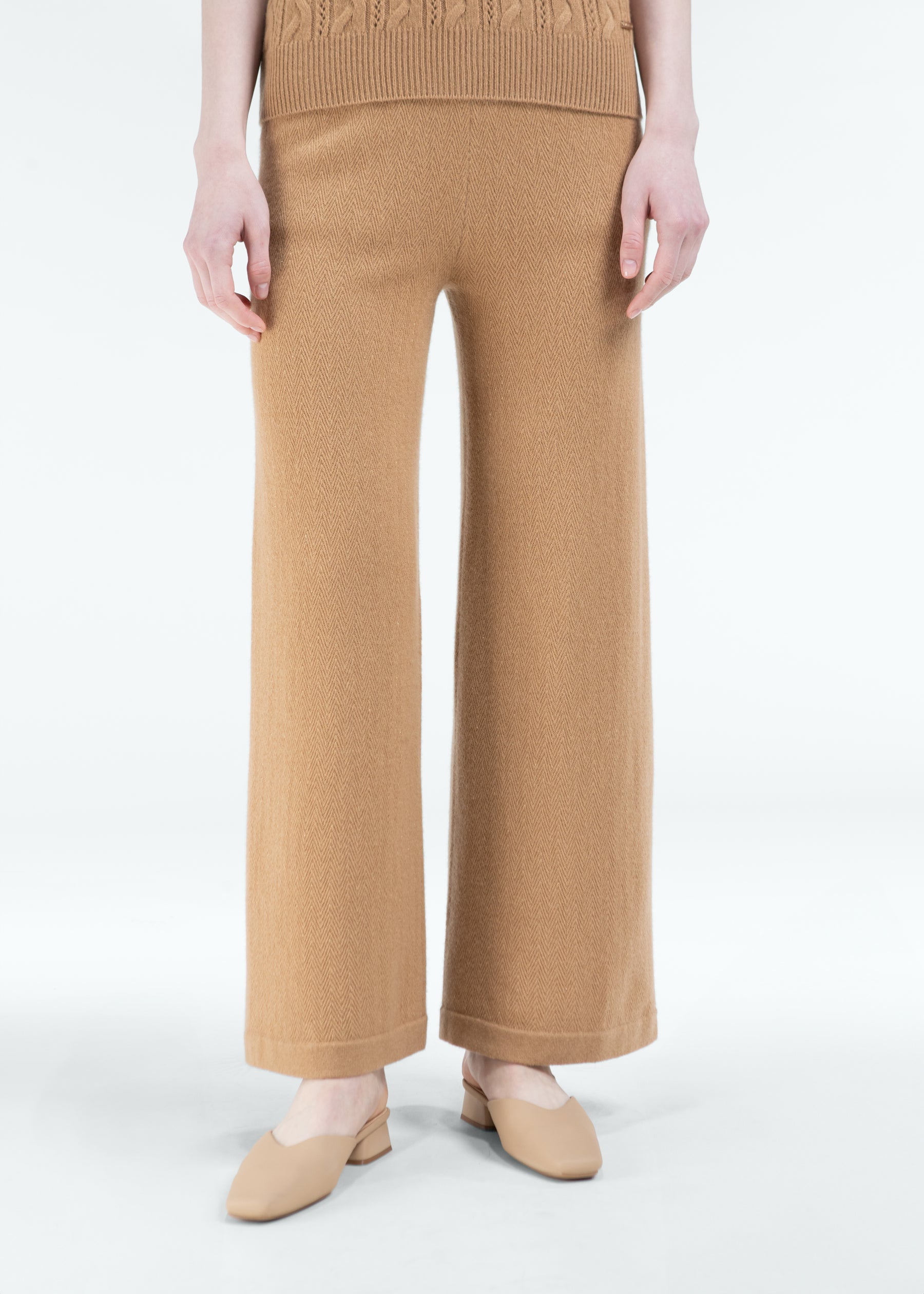 Arioso Wide-Leg Cashmere Trousers