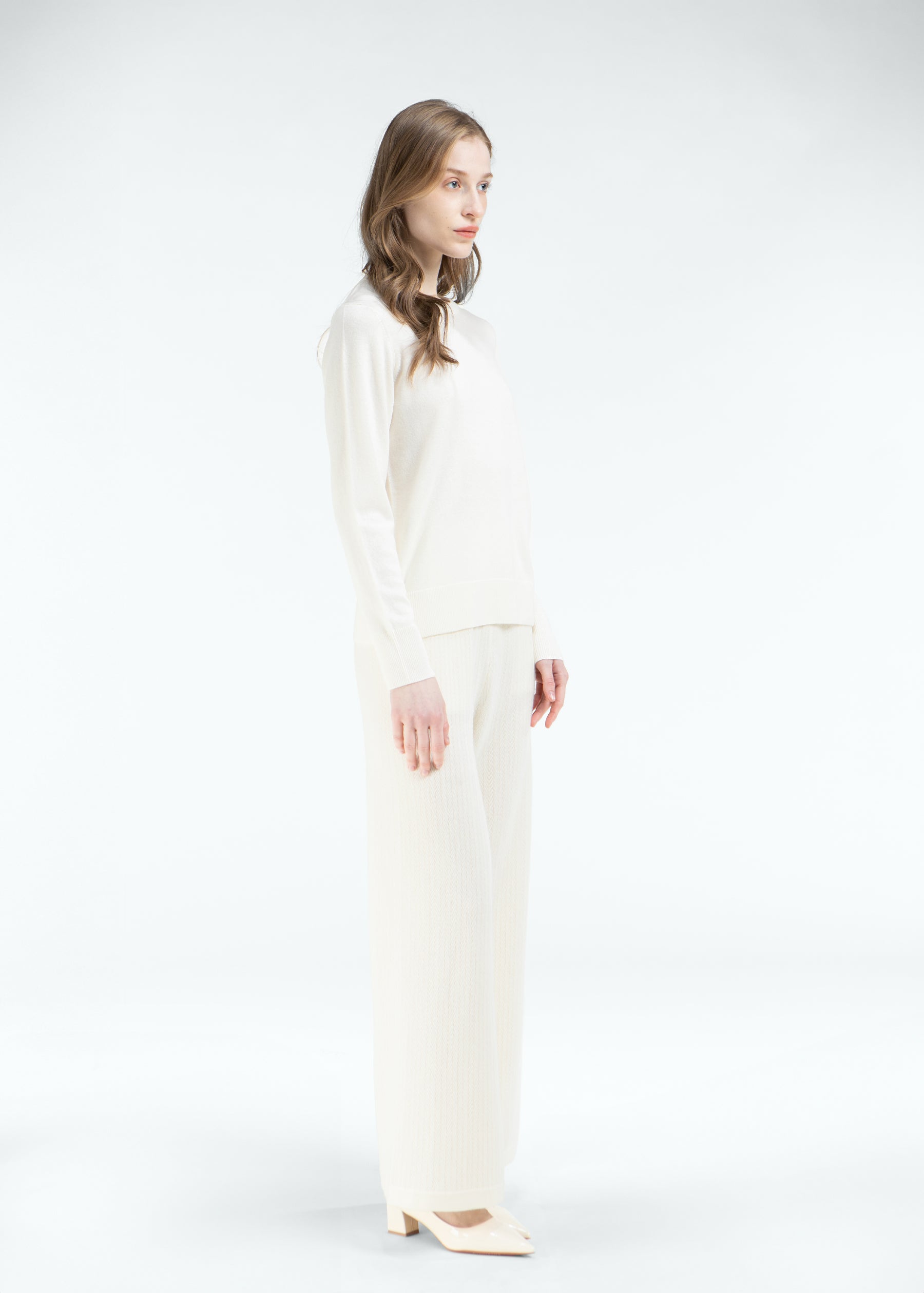 Arioso Wide-Leg Cashmere Trousers