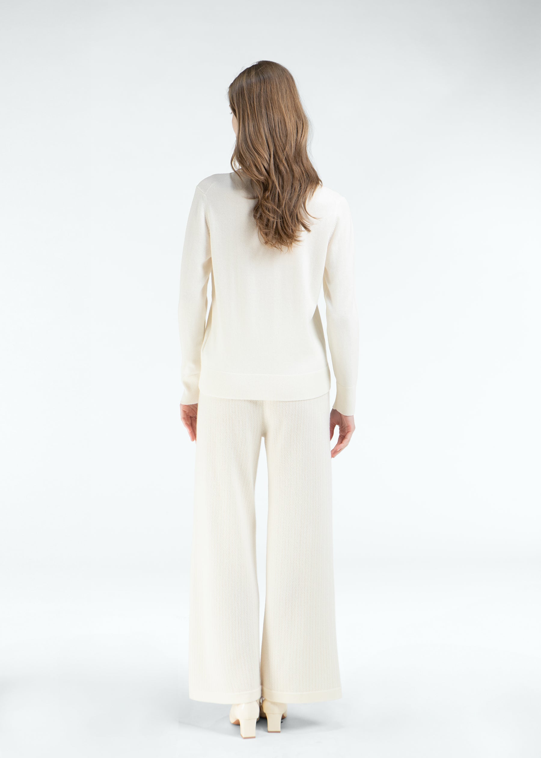 Arioso Wide-Leg Cashmere Trousers