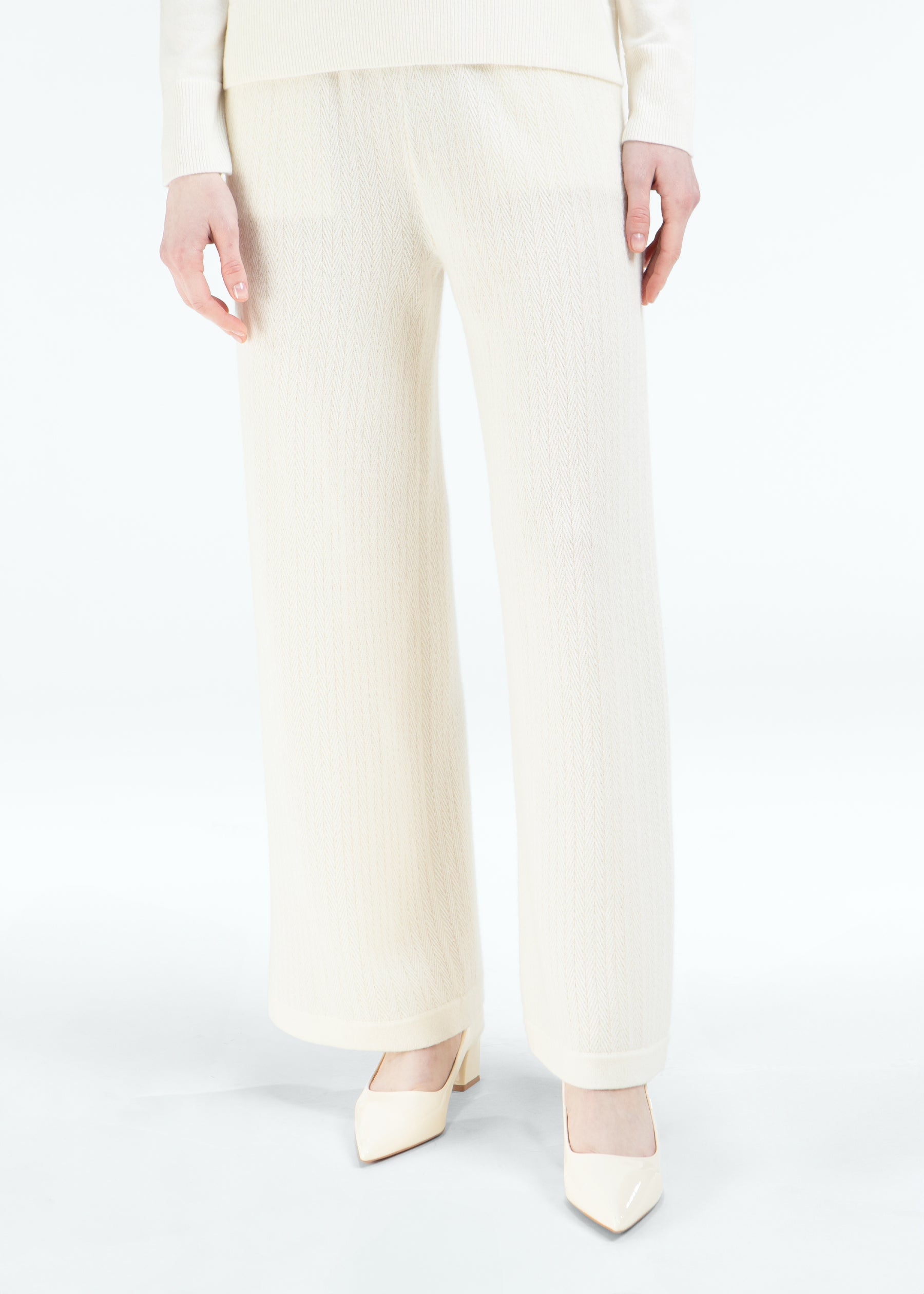 Arioso Wide-Leg Cashmere Trousers