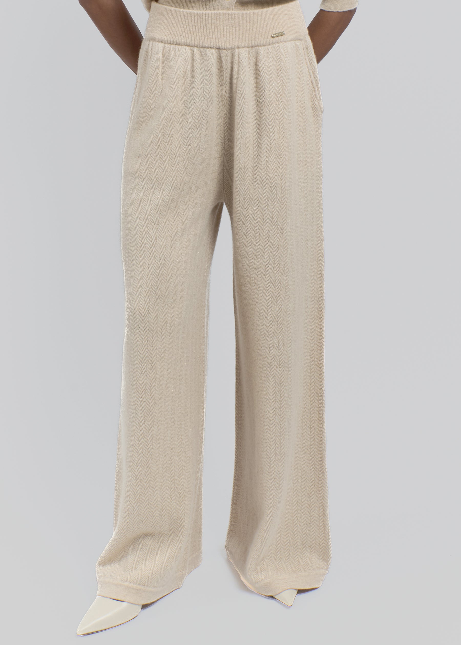 Arioso Wide-Leg Cashmere Trousers