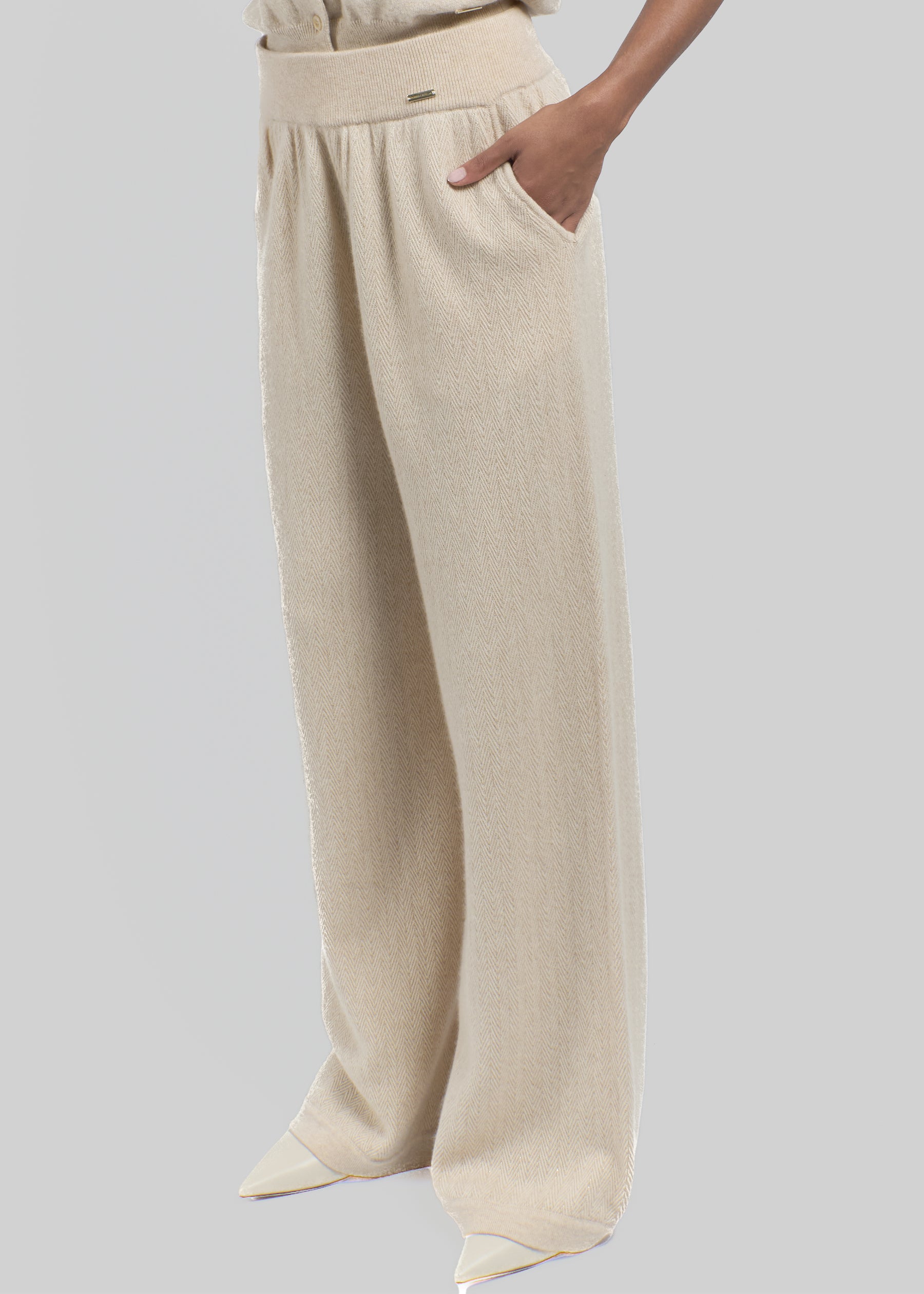 Arioso Wide-Leg Cashmere Trousers