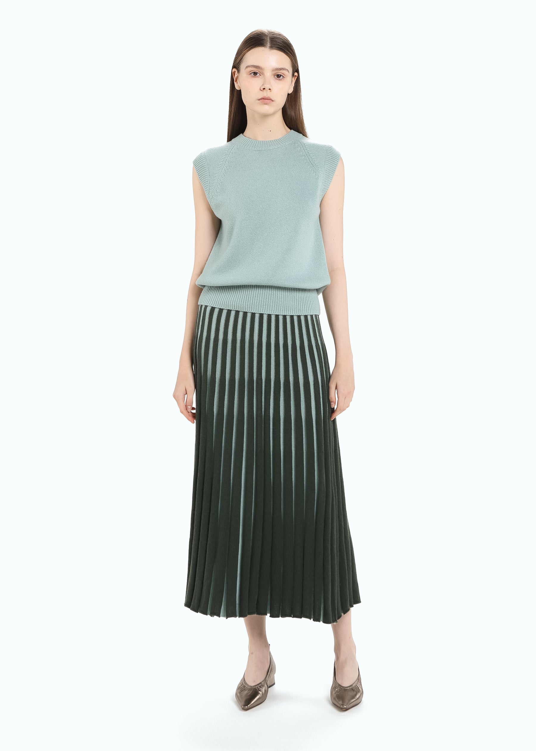 Two-Tone Maxi Skirt