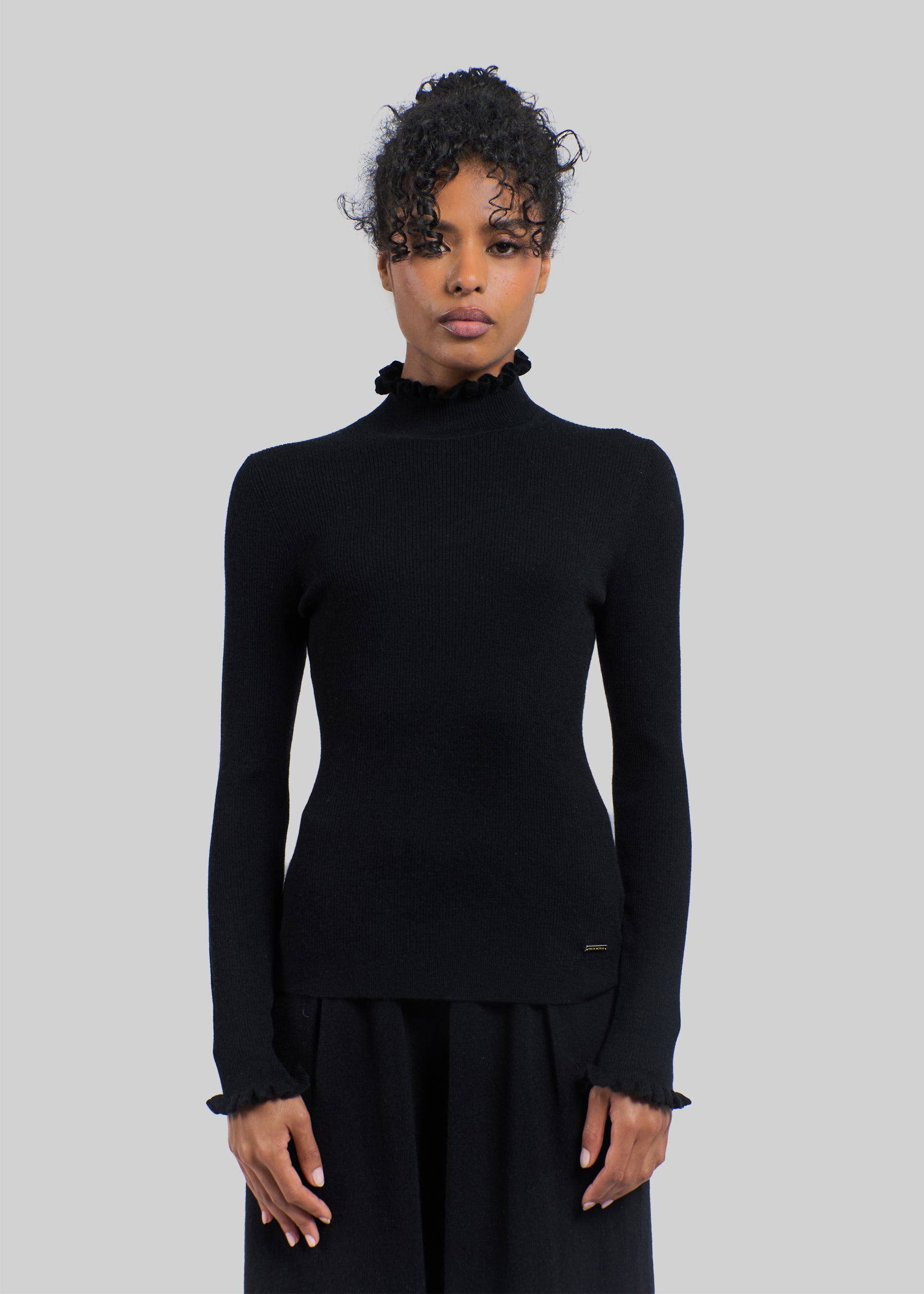 Volante Ruffle Turtleneck Jumper