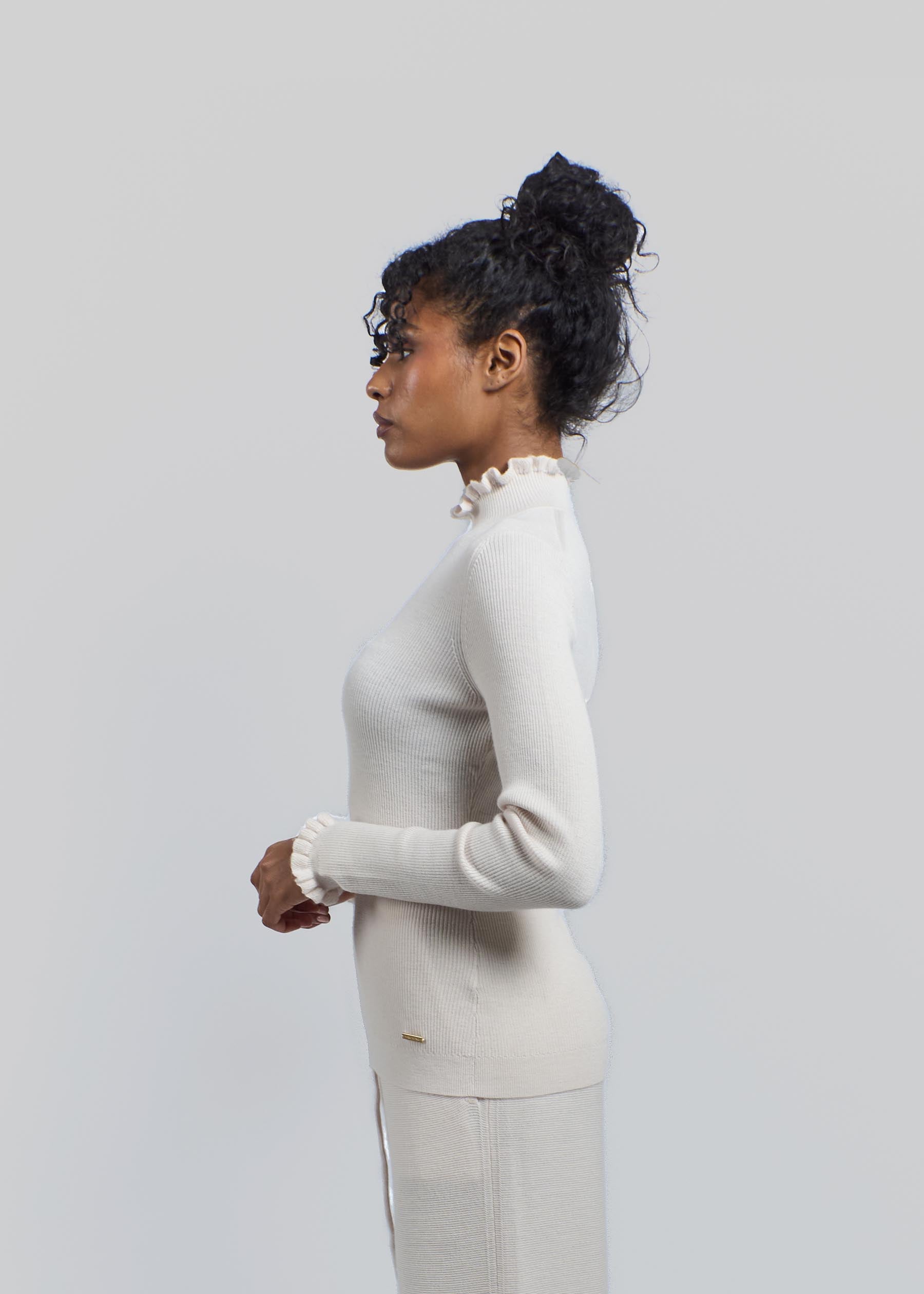 Volante Ruffle Turtleneck Jumper