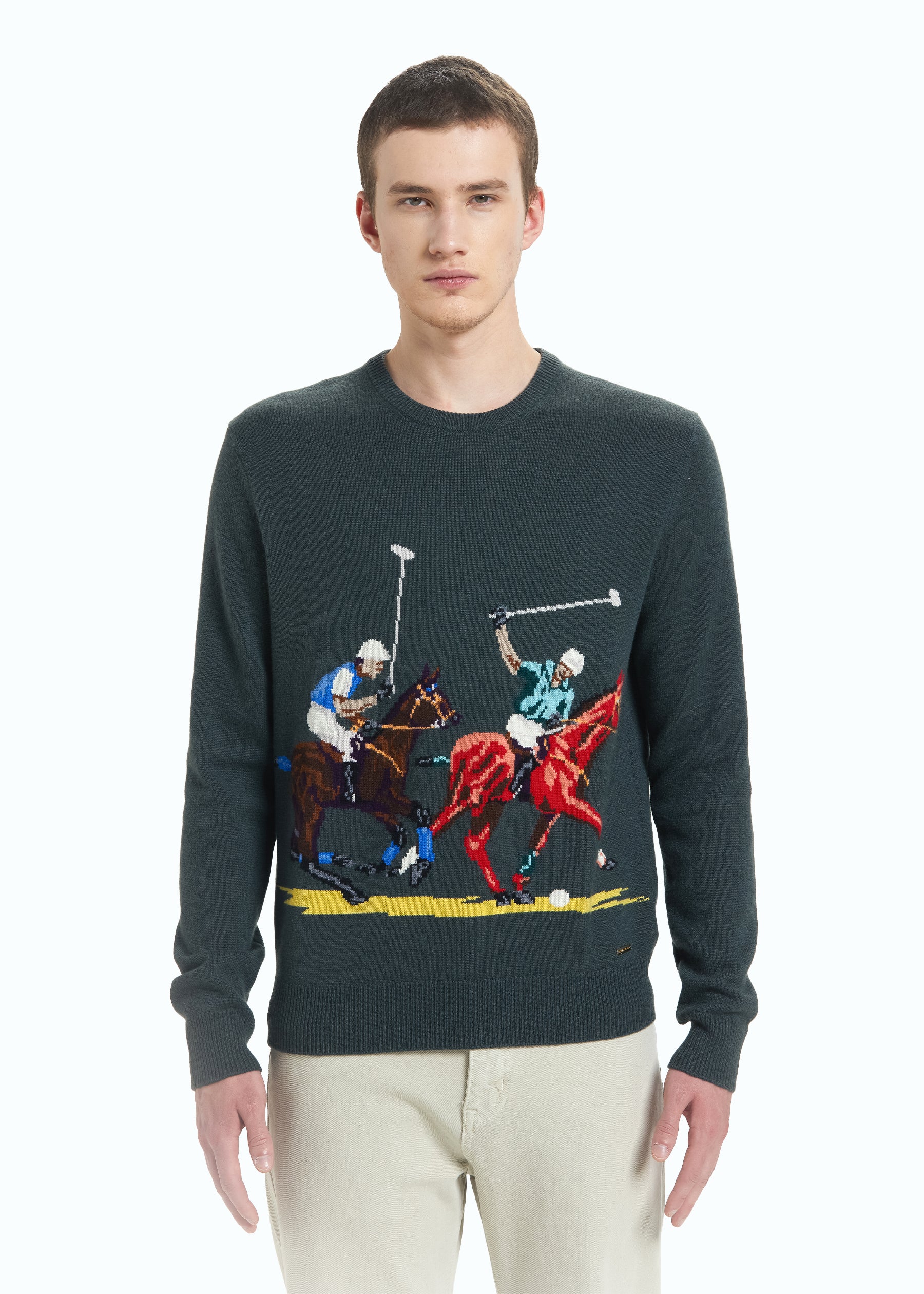 Giostra Men's Polo Intarsia Jumper