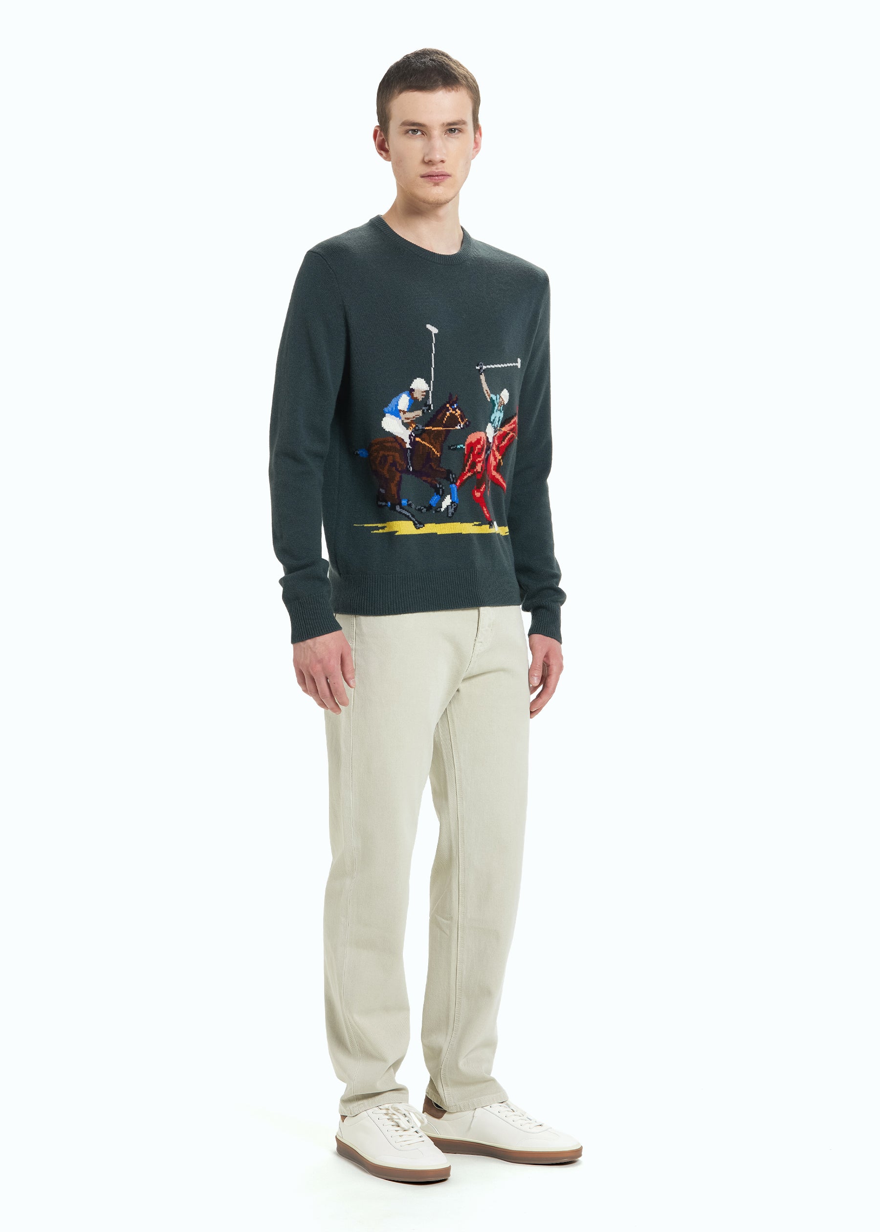 Giostra Men's Polo Intarsia Jumper