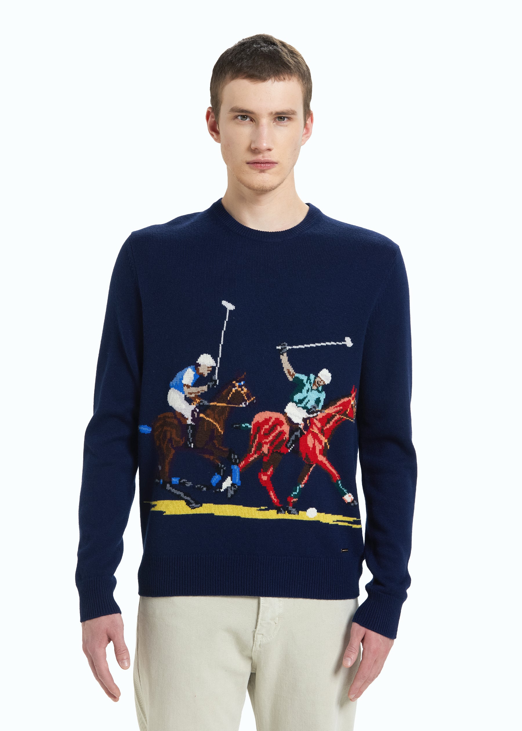 Giostra Men's Polo Intarsia Jumper